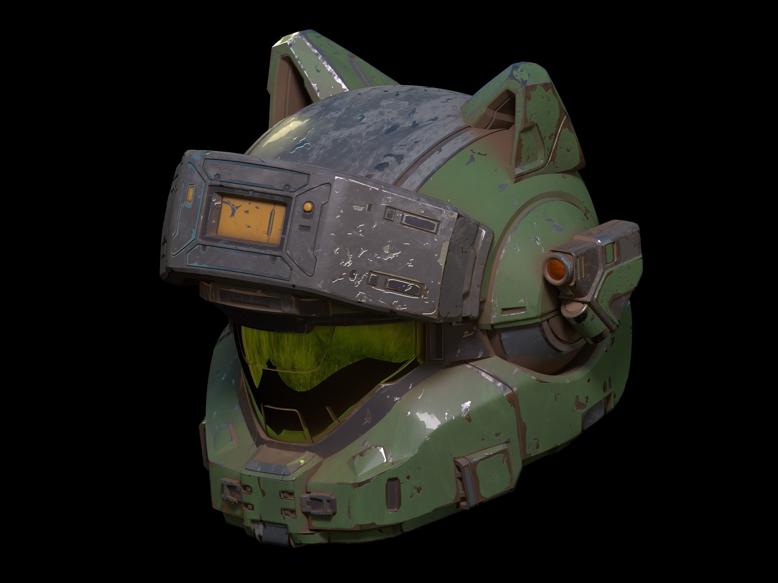 HALO Enigma helmet with attachments 3d print file 3D print model_1