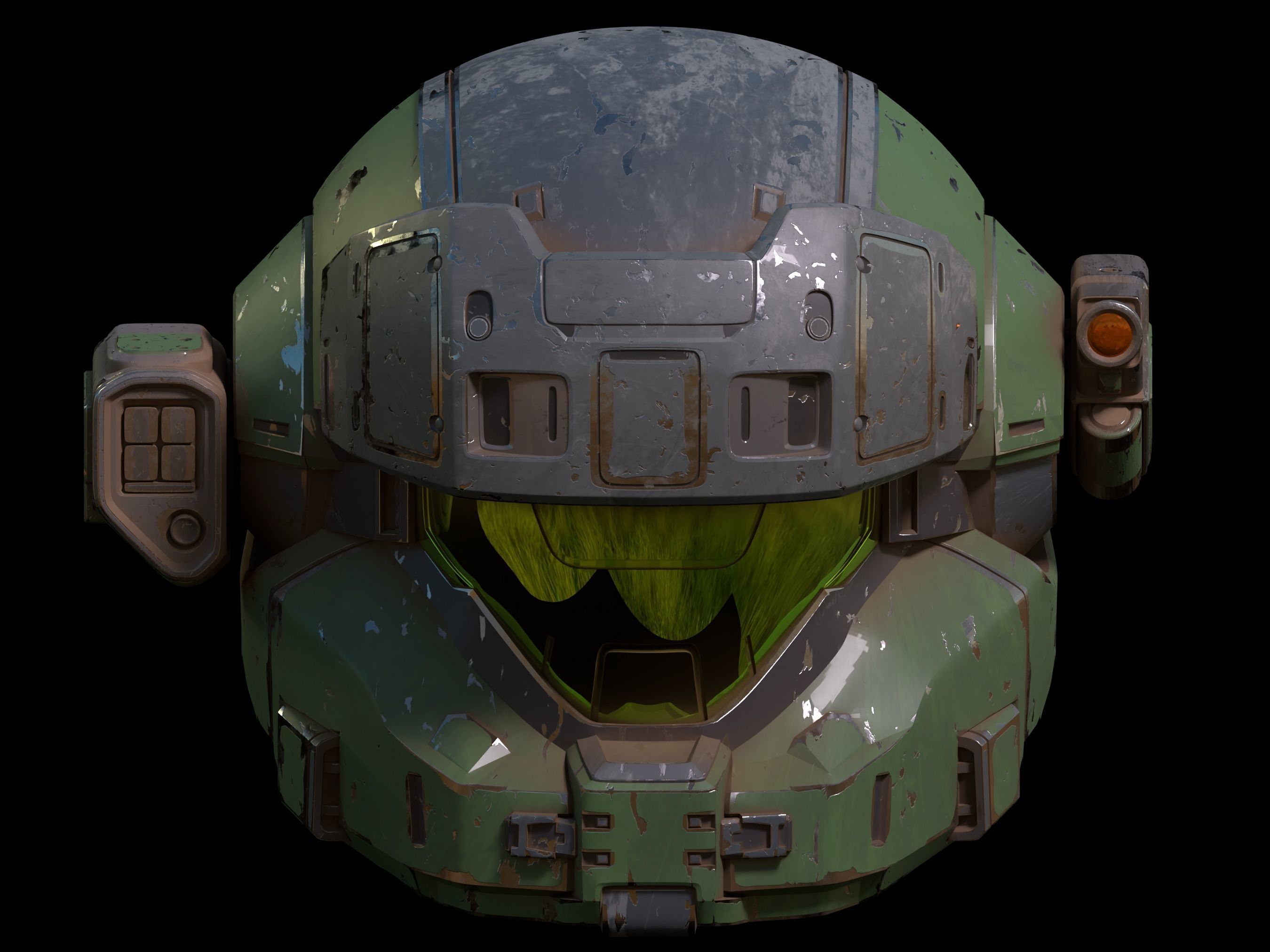 HALO Enigma helmet with attachments 3d print file 3D print model_3