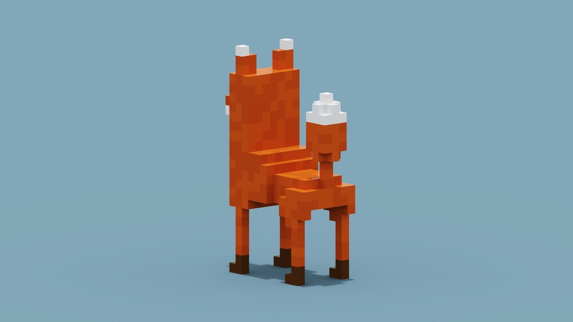 Voxel Fox Low-poly 3D model_3
