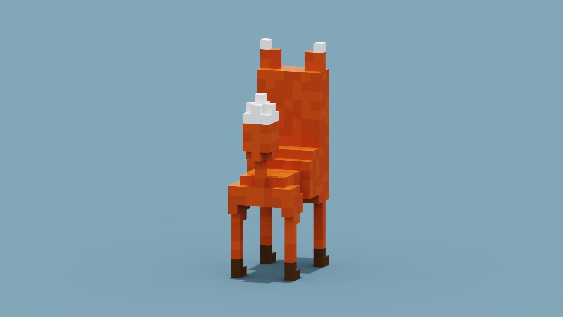 Voxel Fox Low-poly 3D model_5