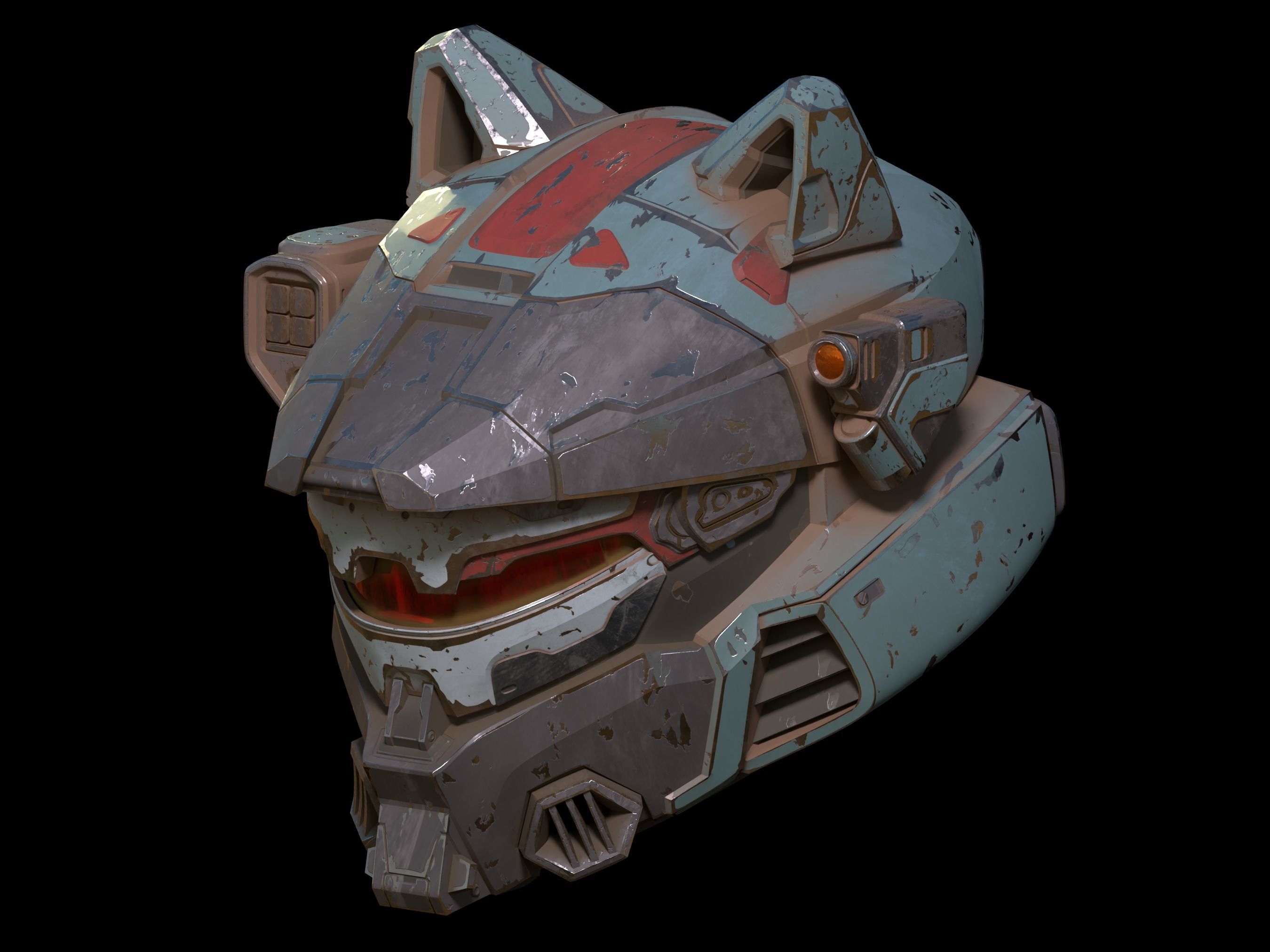 HALO Mk VII helmet with attachments 3d print file 3D print model_1