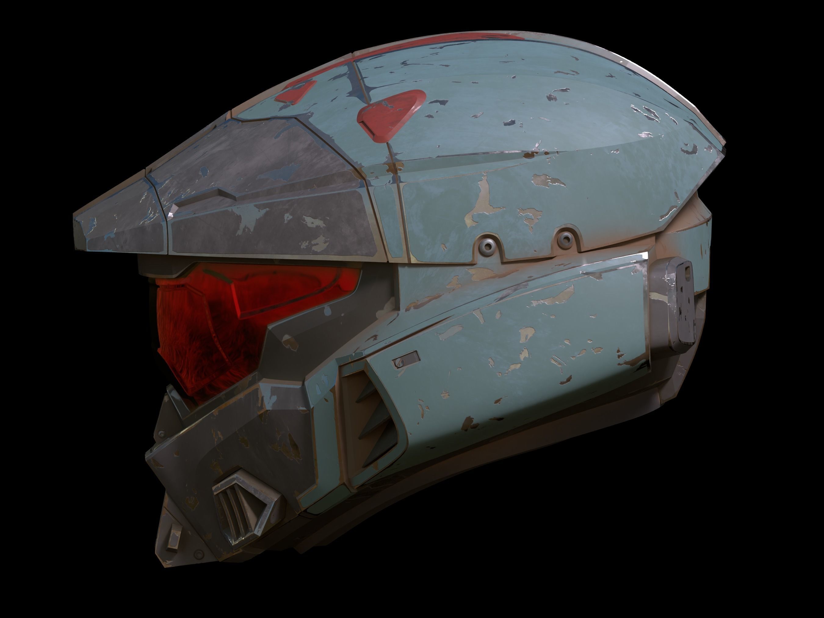 HALO Mk VII helmet with attachments 3d print file 3D print model_5