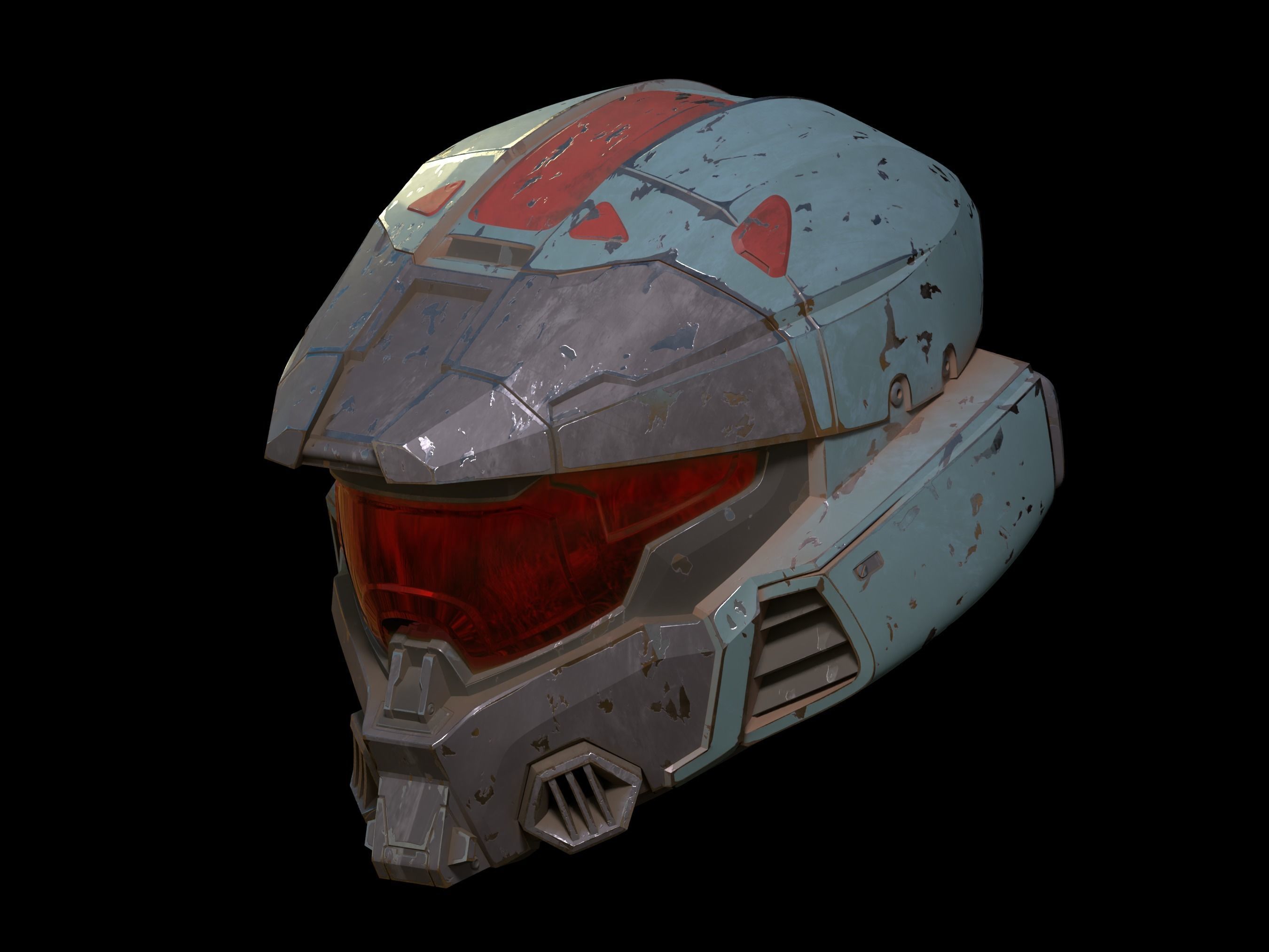 HALO Mk VII helmet with attachments 3d print file 3D print model_2