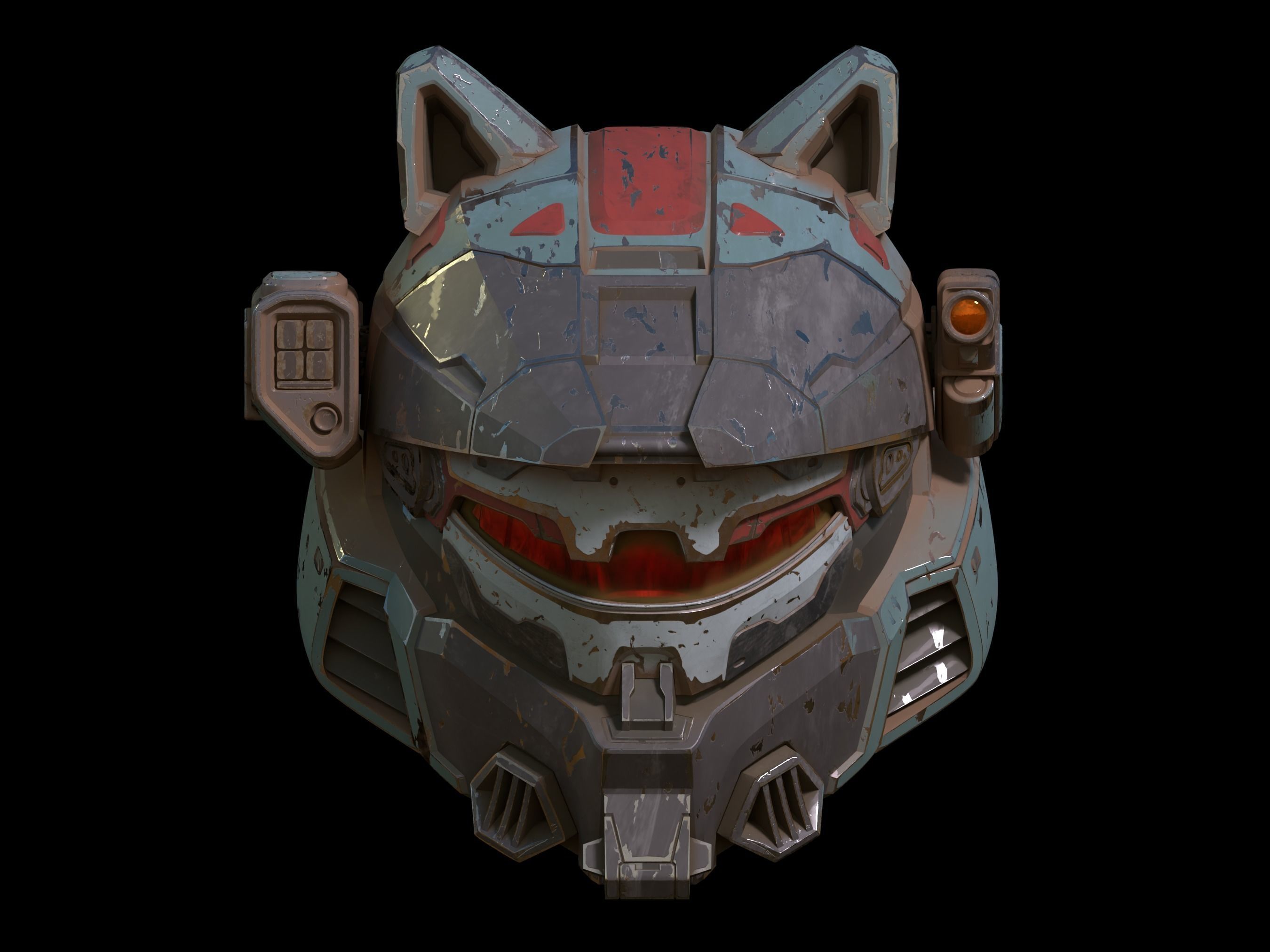 HALO Mk VII helmet with attachments 3d print file 3D print model_3