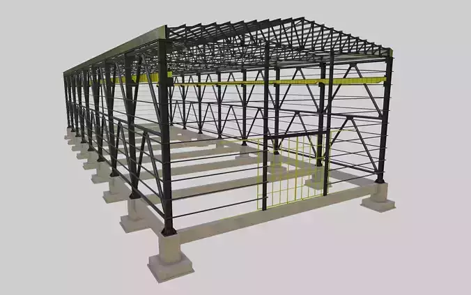 Steel Structure - Warehouse - Type-2 3D model