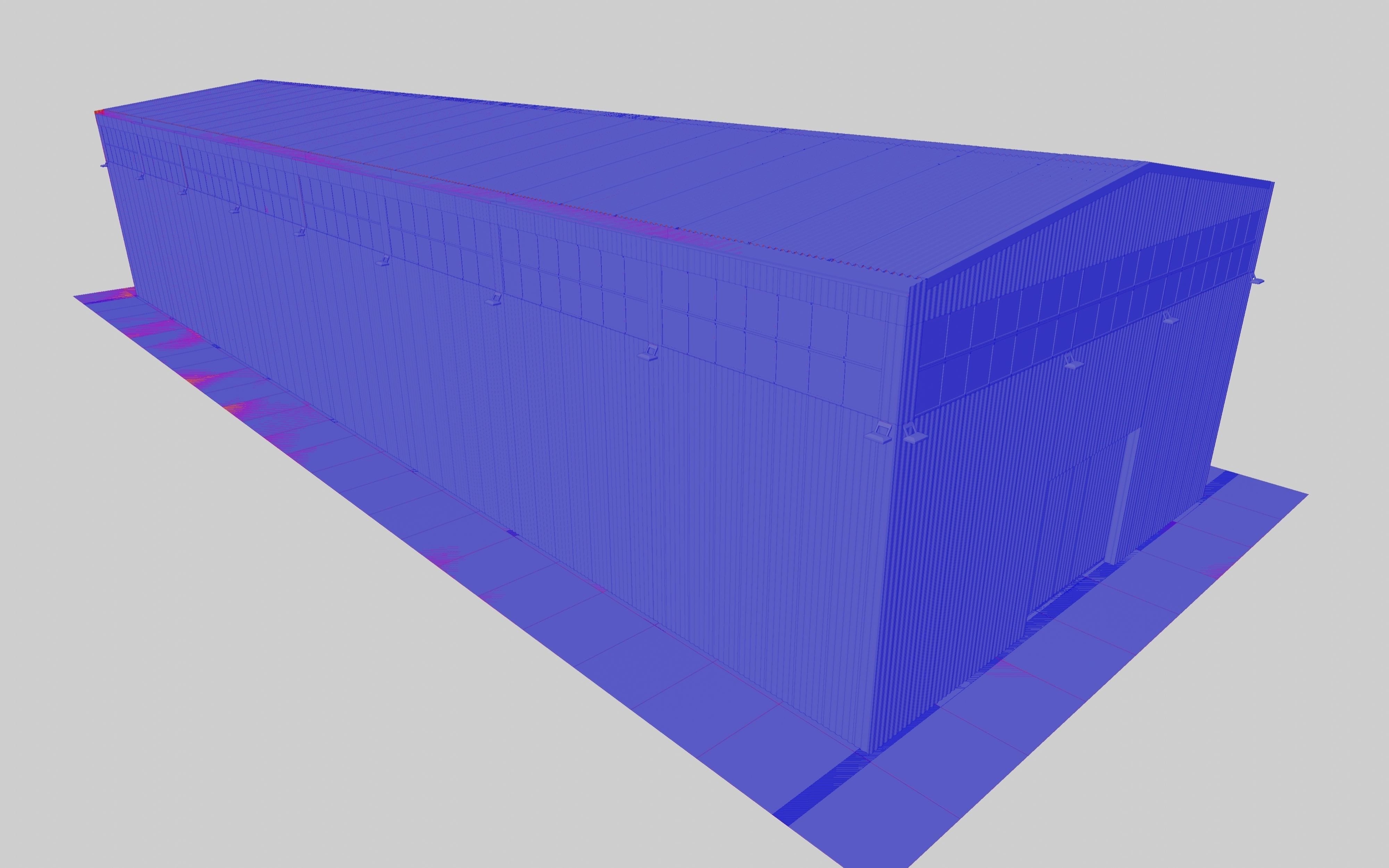 Steel Structure - Warehouse - Type-3 3D model_9
