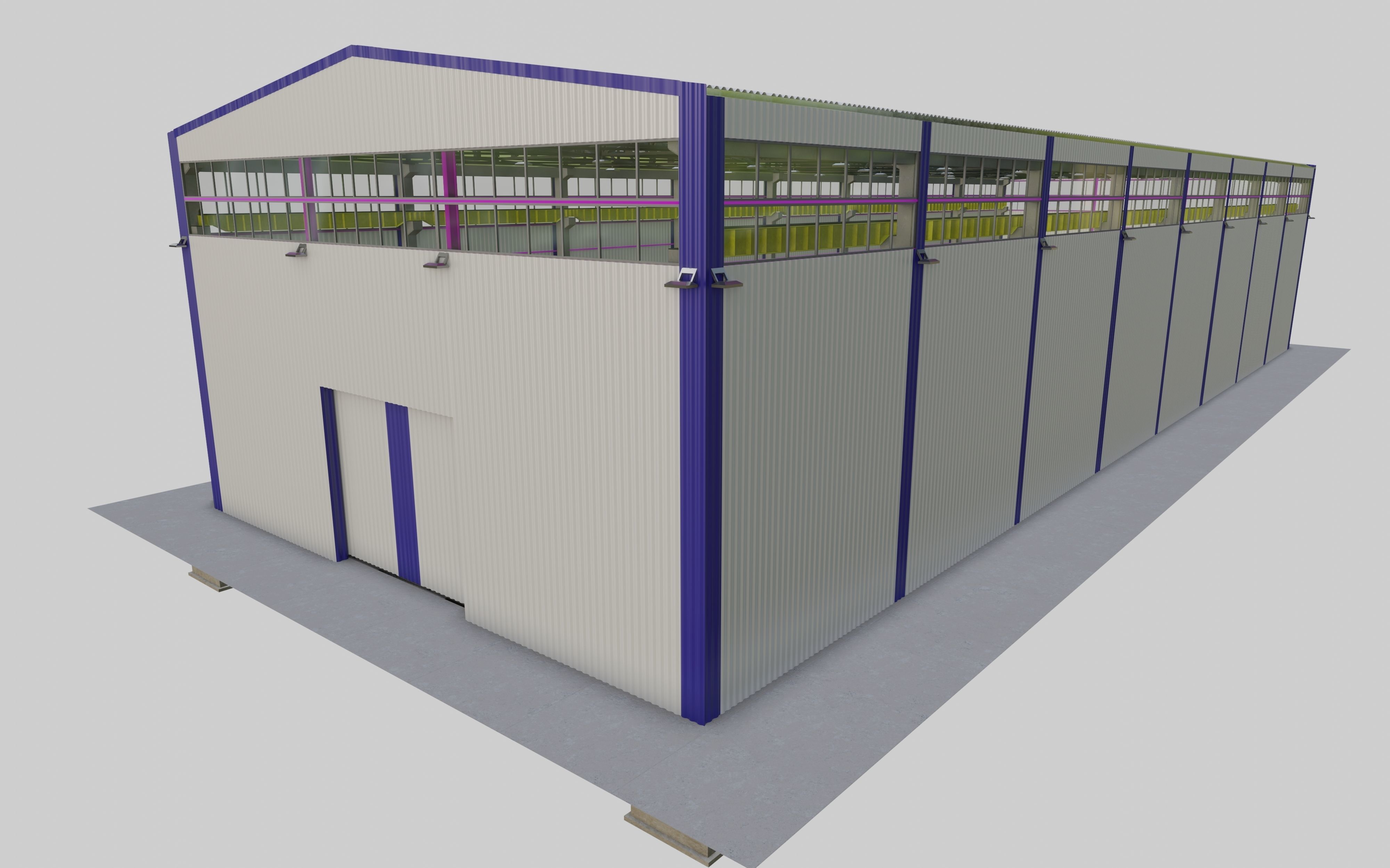 Steel Structure - Warehouse - Type-3 3D model_3