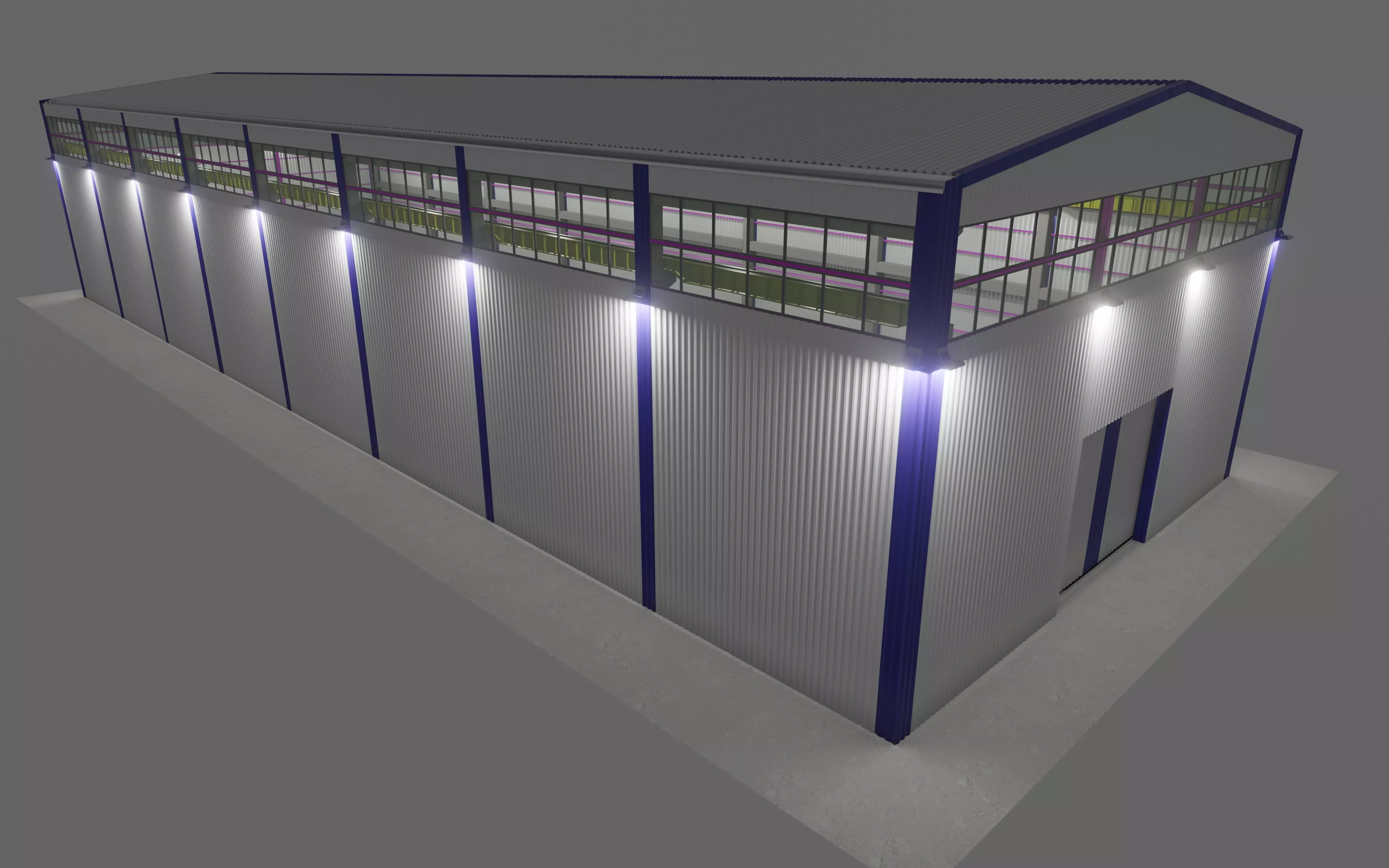 Steel Structure - Warehouse - Type-3 3D model_0