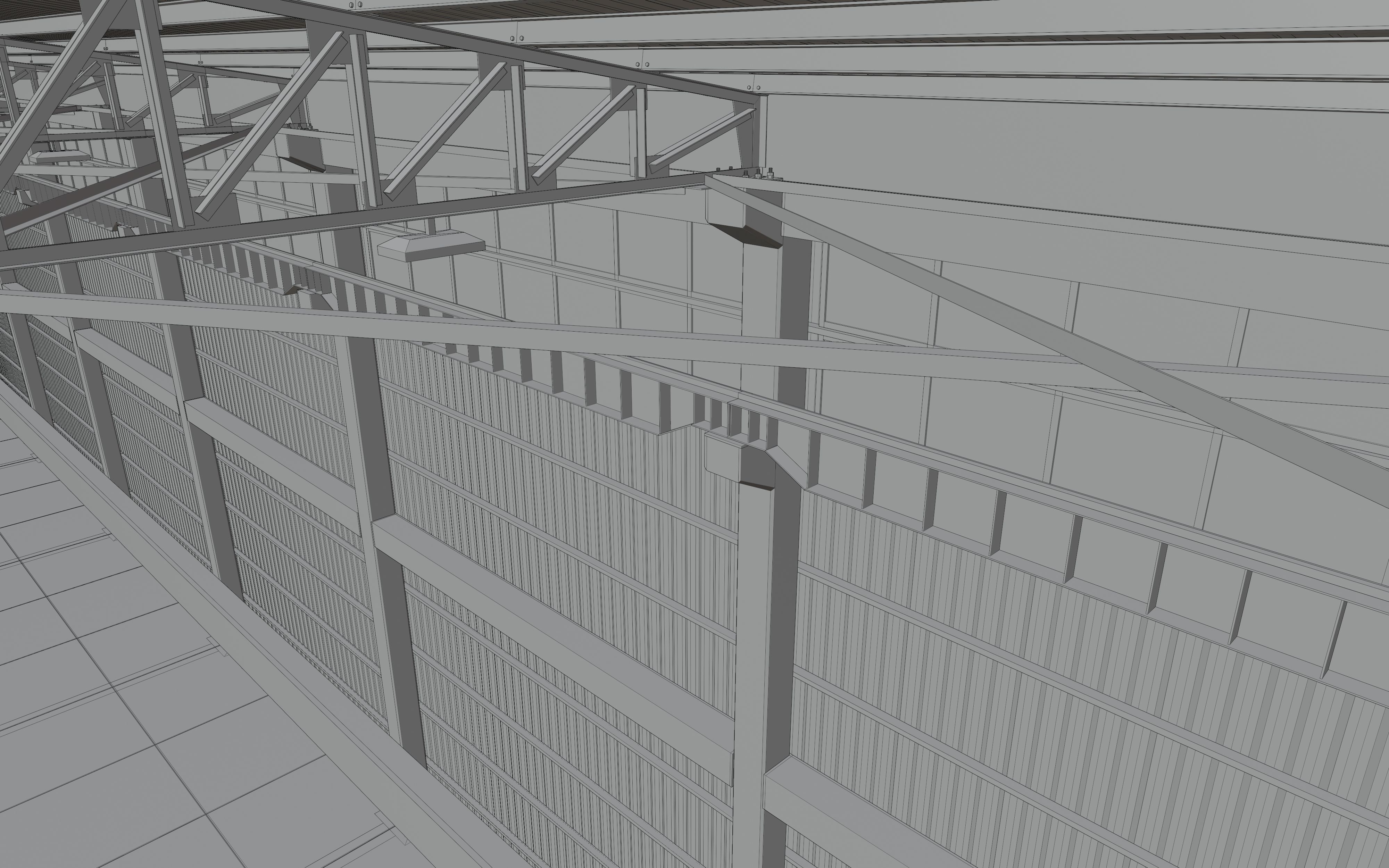 Steel Structure - Warehouse - Type-3 3D model_13