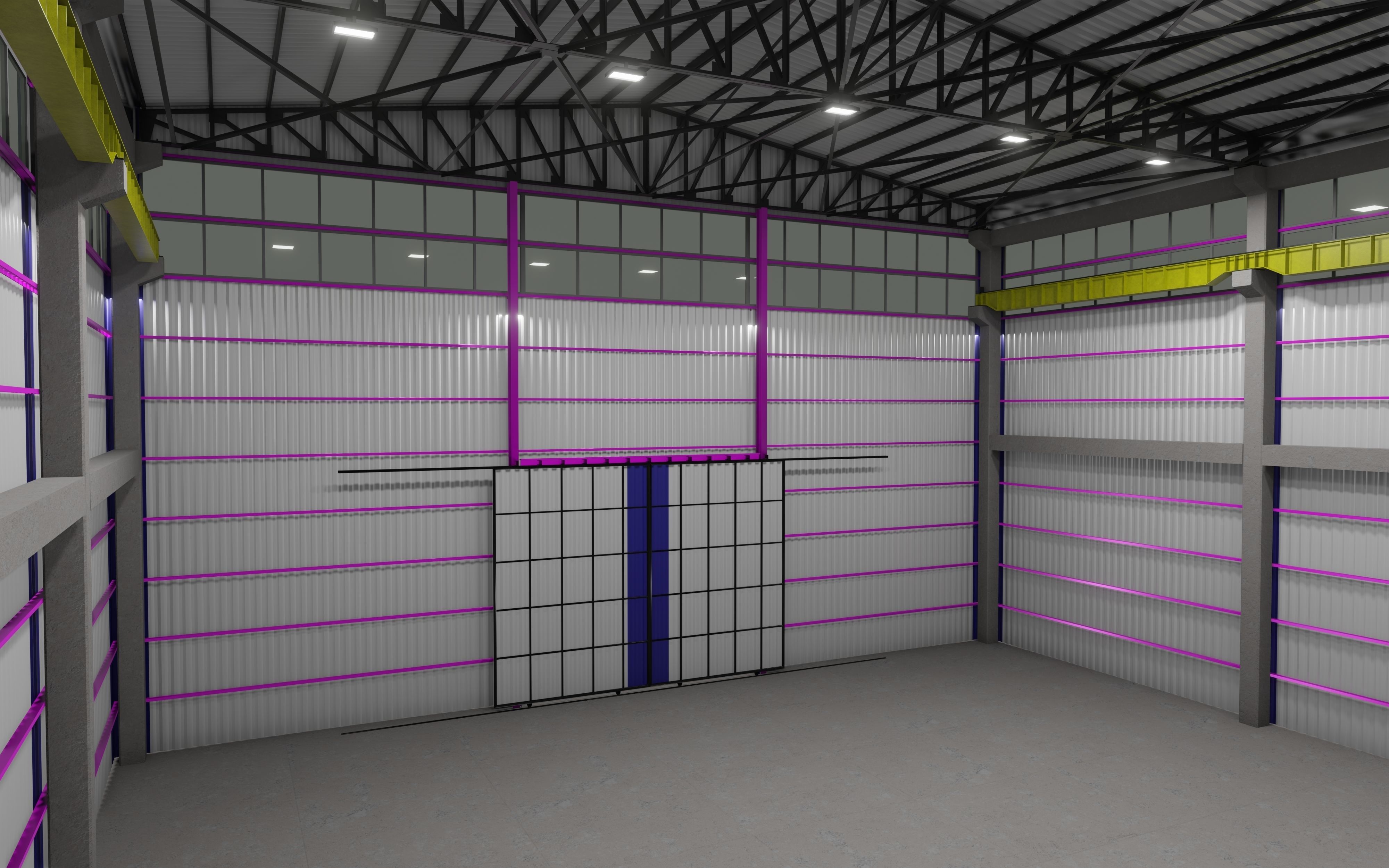 Steel Structure - Warehouse - Type-3 3D model_2