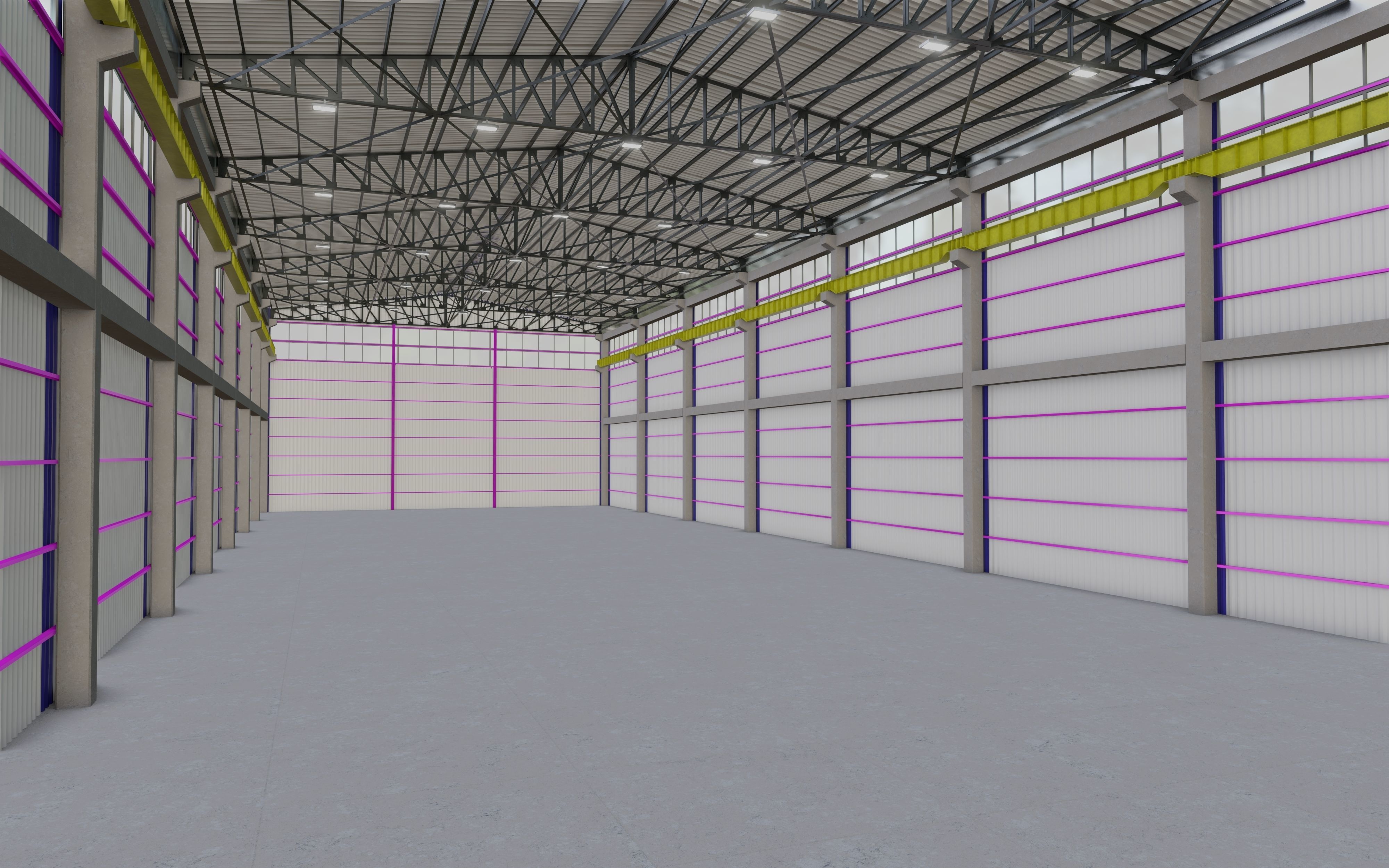 Steel Structure - Warehouse - Type-3 3D model_6