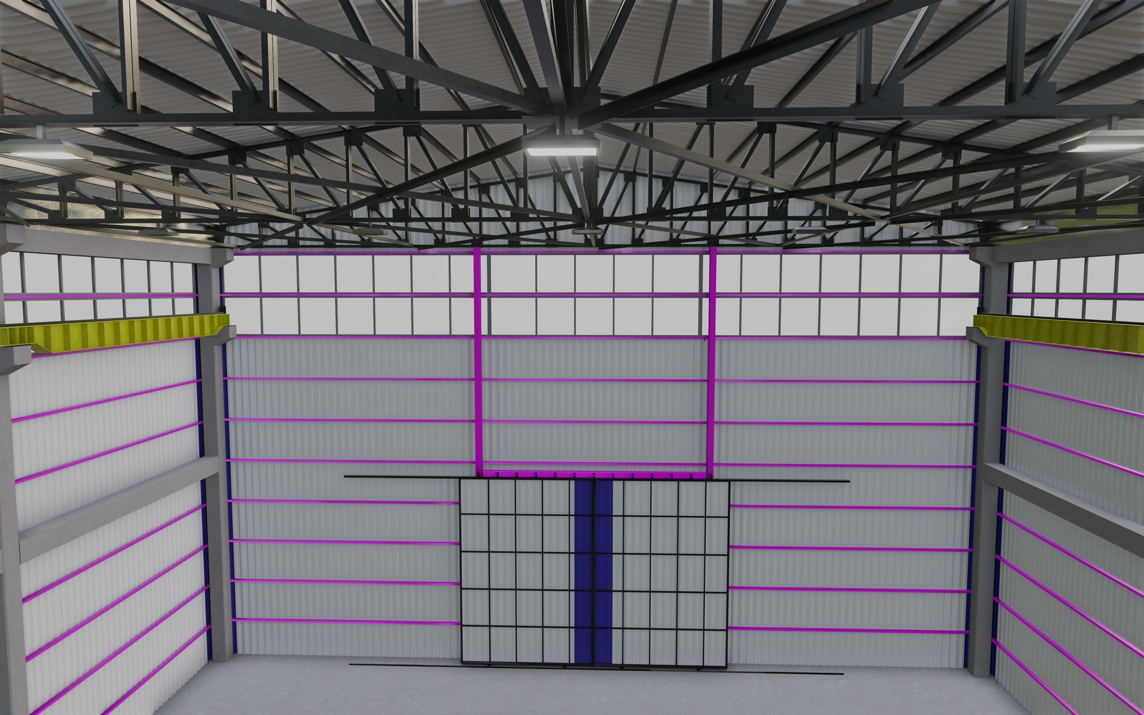 Steel Structure - Warehouse - Type-3 3D model_8