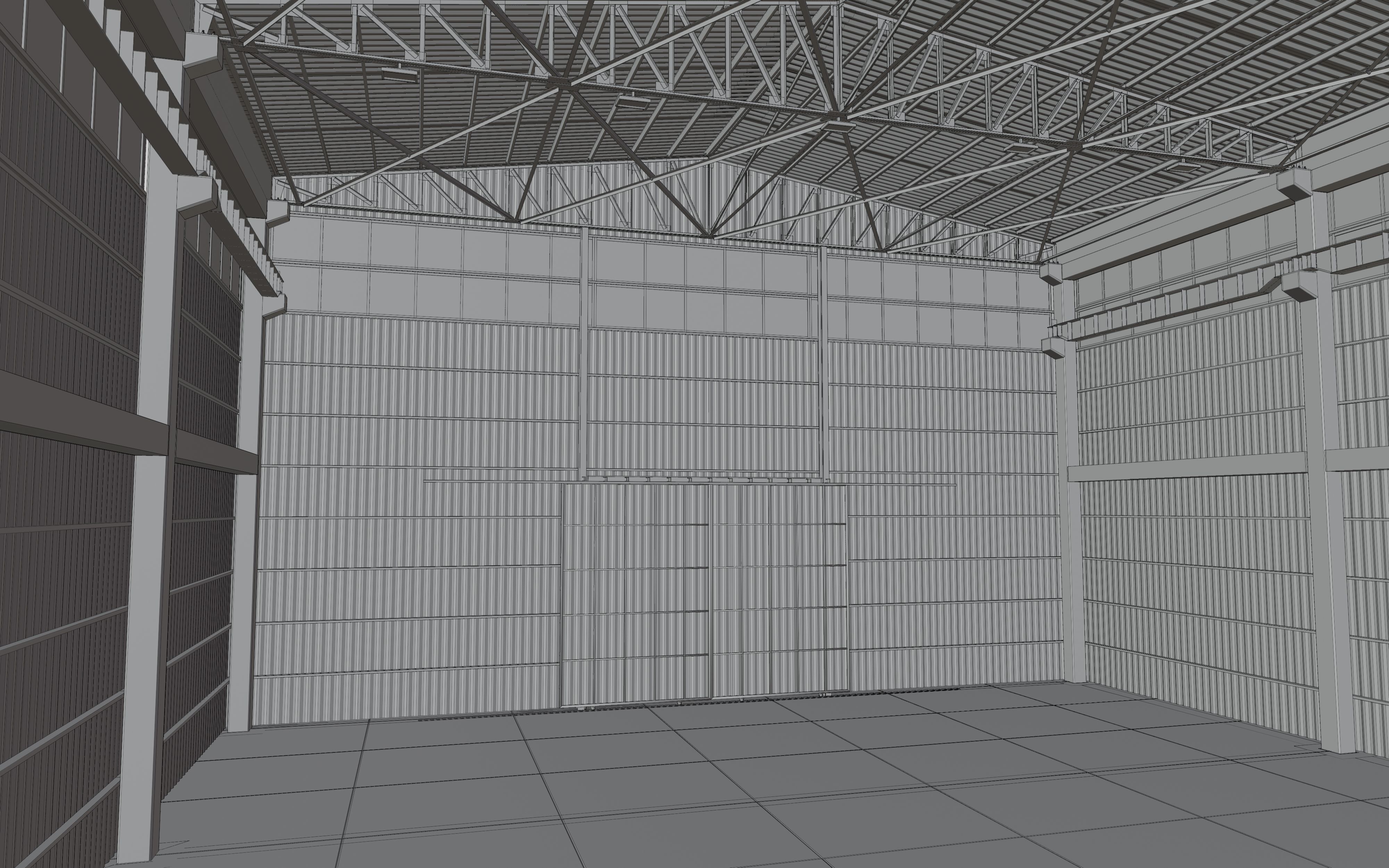 Steel Structure - Warehouse - Type-3 3D model_12