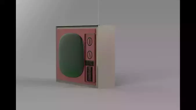 Vintage TV with Green Screen