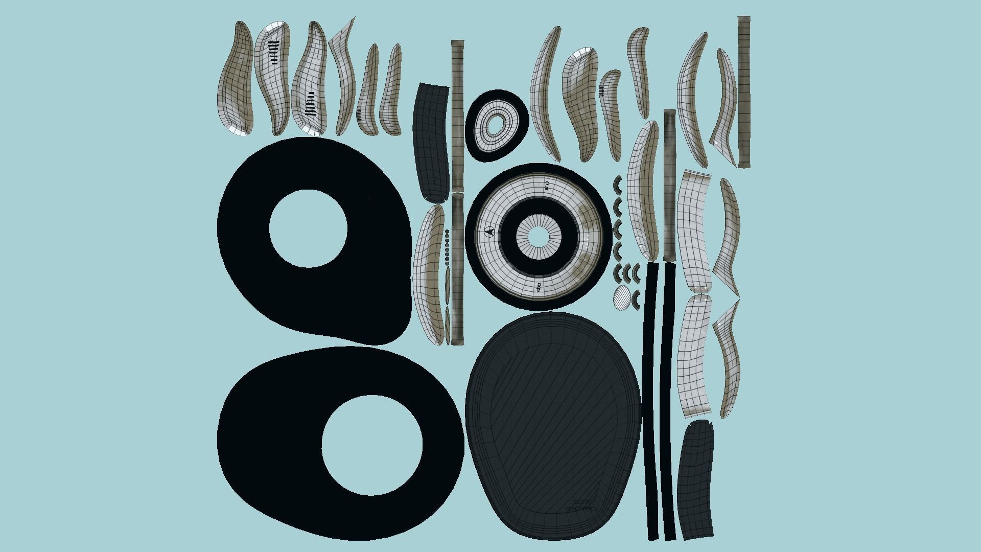 SciFi Backpack D05 White Black - Fashion Character Design Low-poly 3D model_5