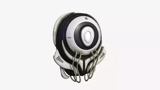 SciFi Backpack D05 White Black - Fashion Character Design Low-poly 3D model