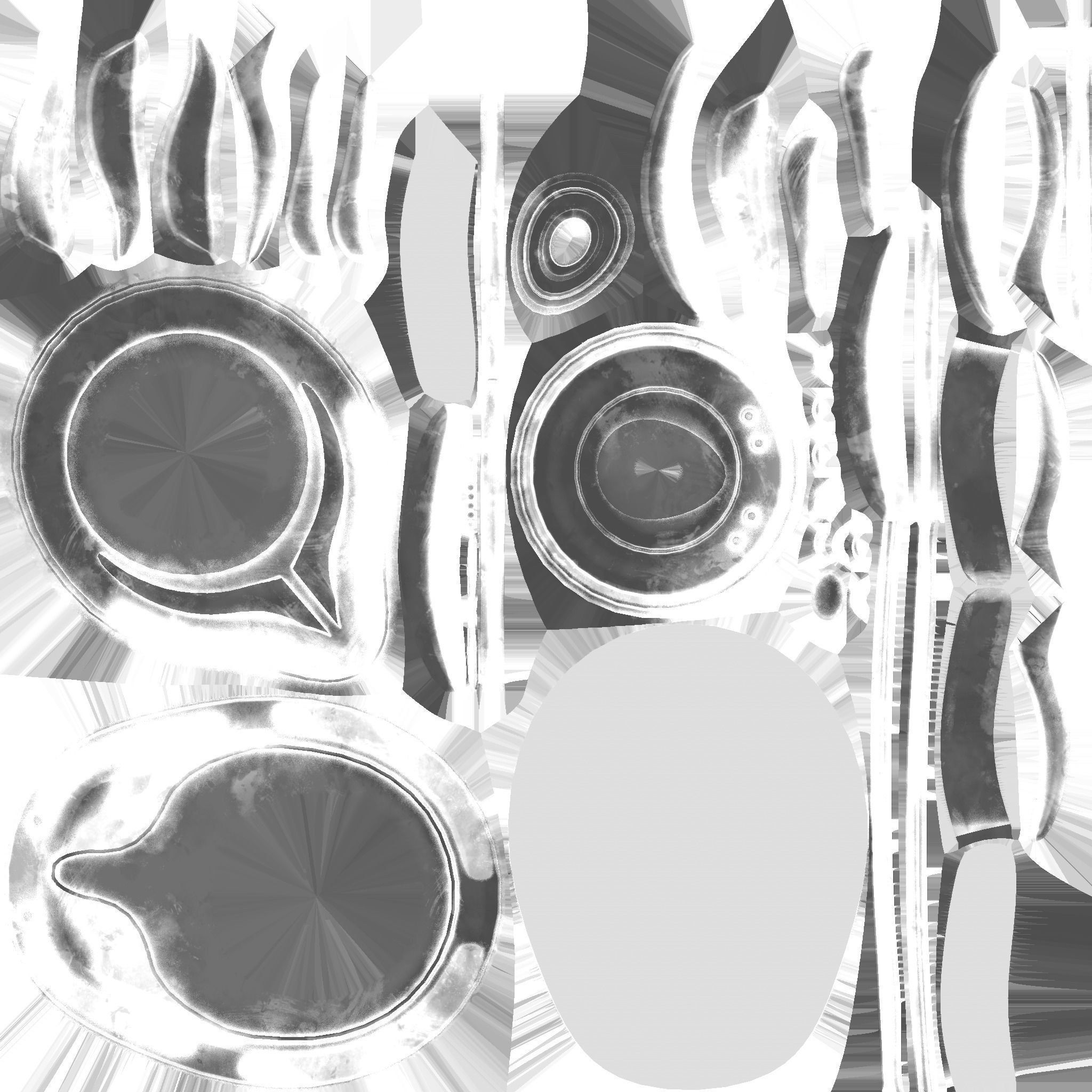 SciFi Backpack D05 White Black - Fashion Character Design Low-poly 3D model_25