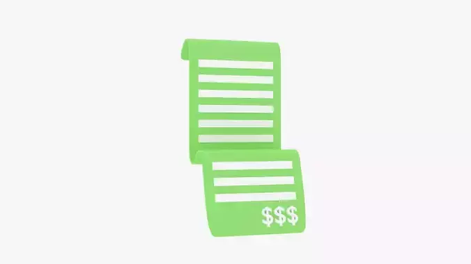 Invoice letter l 3D model