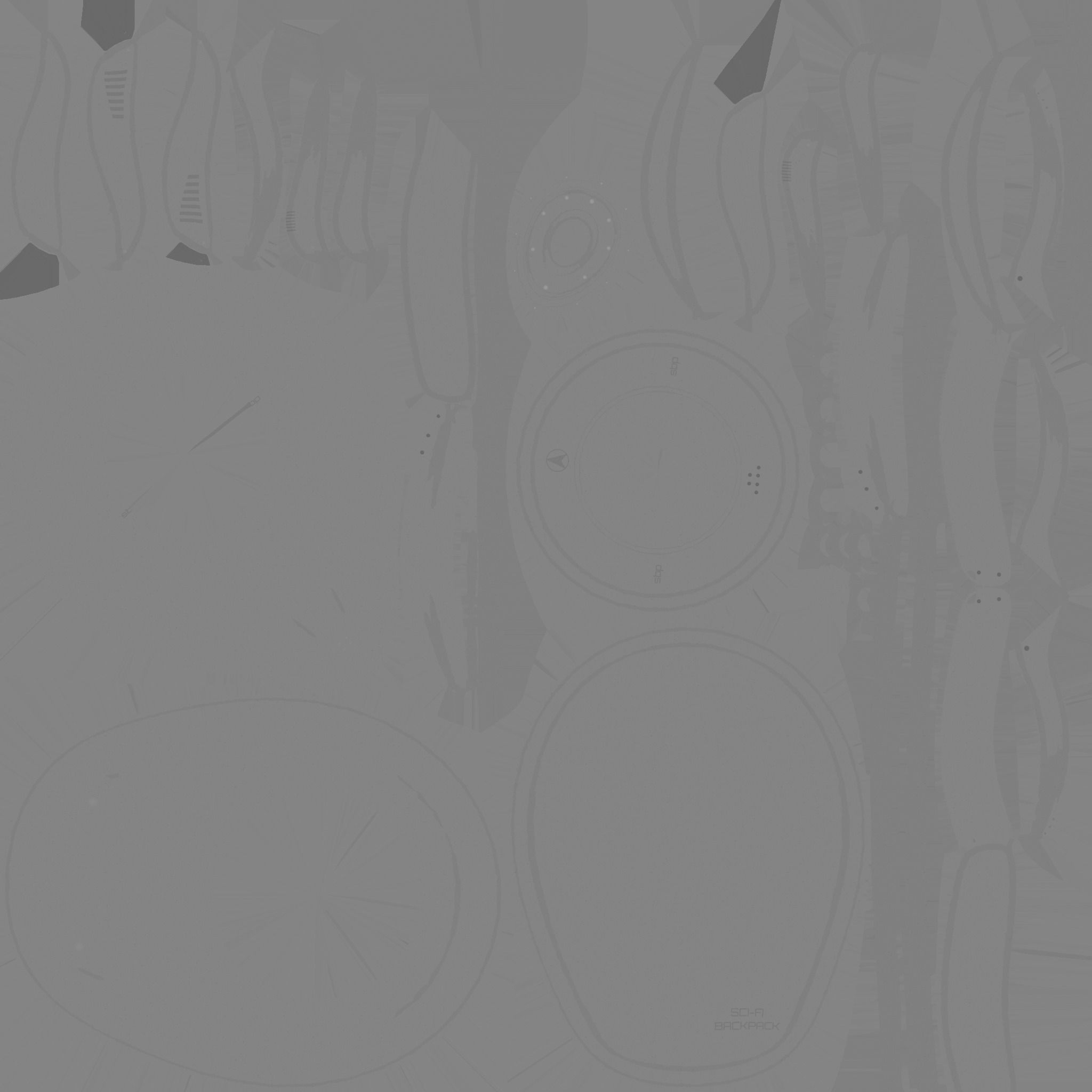 SciFi Backpack D06 Red Black - Fashion Character Design Low-poly 3D model_22