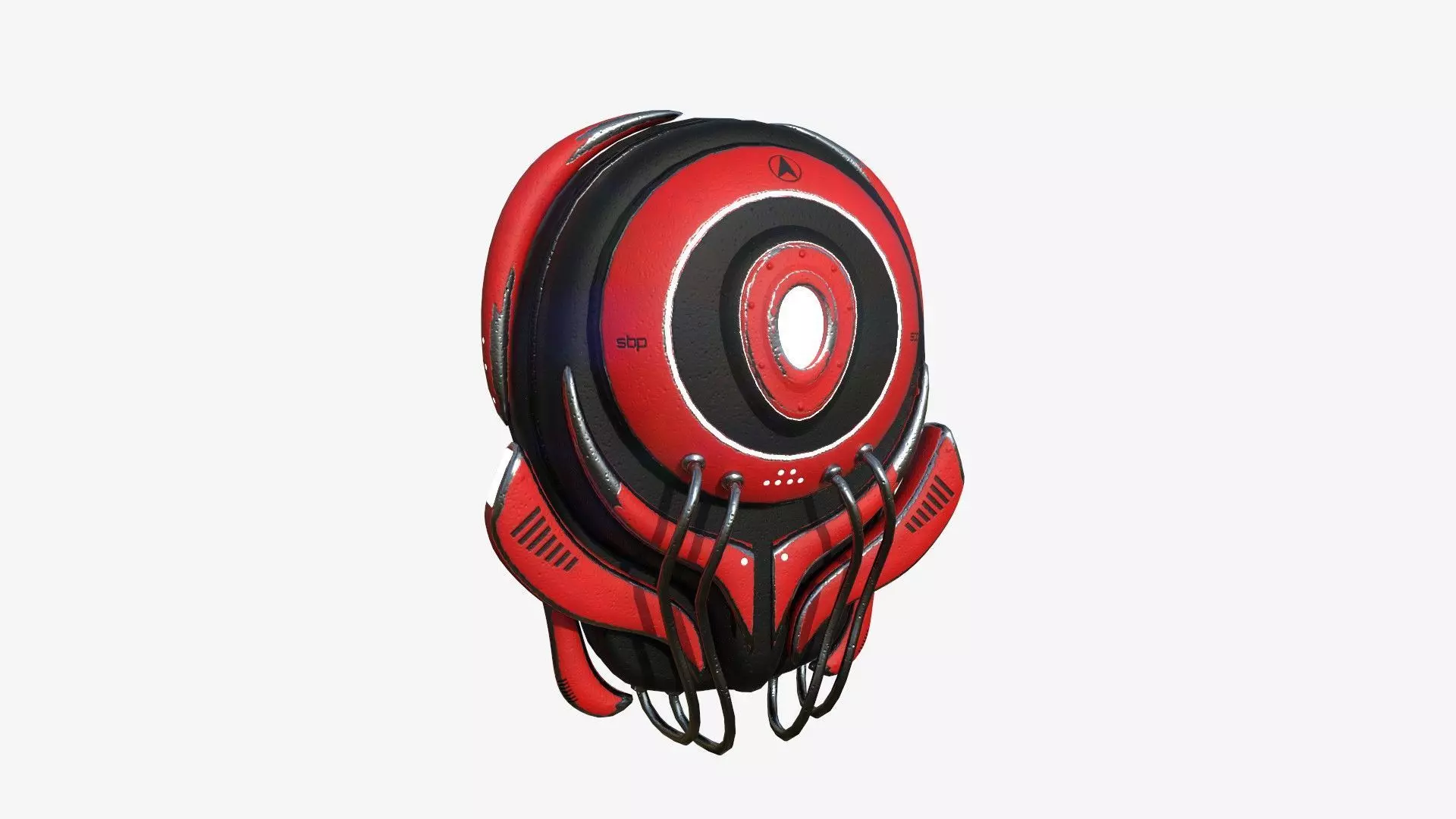 SciFi Backpack D06 Red Black - Fashion Character Design Low-poly 3D model_0
