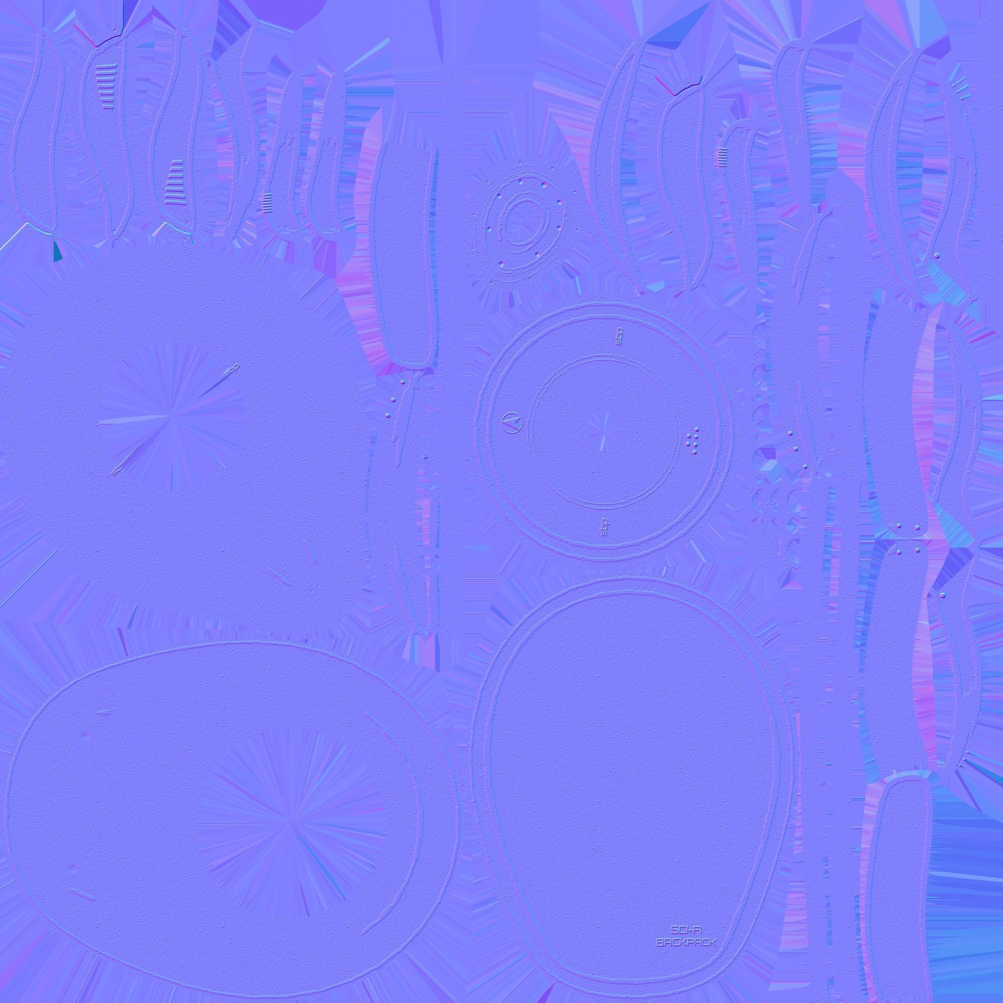 SciFi Backpack D06 Red Black - Fashion Character Design Low-poly 3D model_24