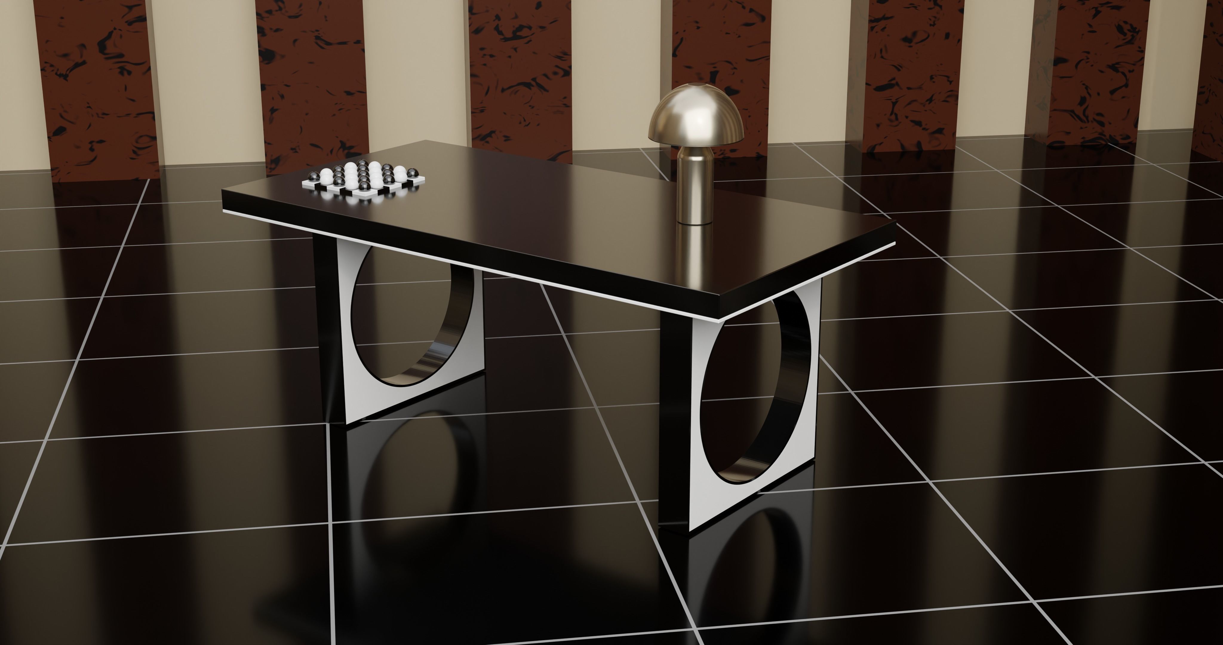 Office Smart Table 3D model_4