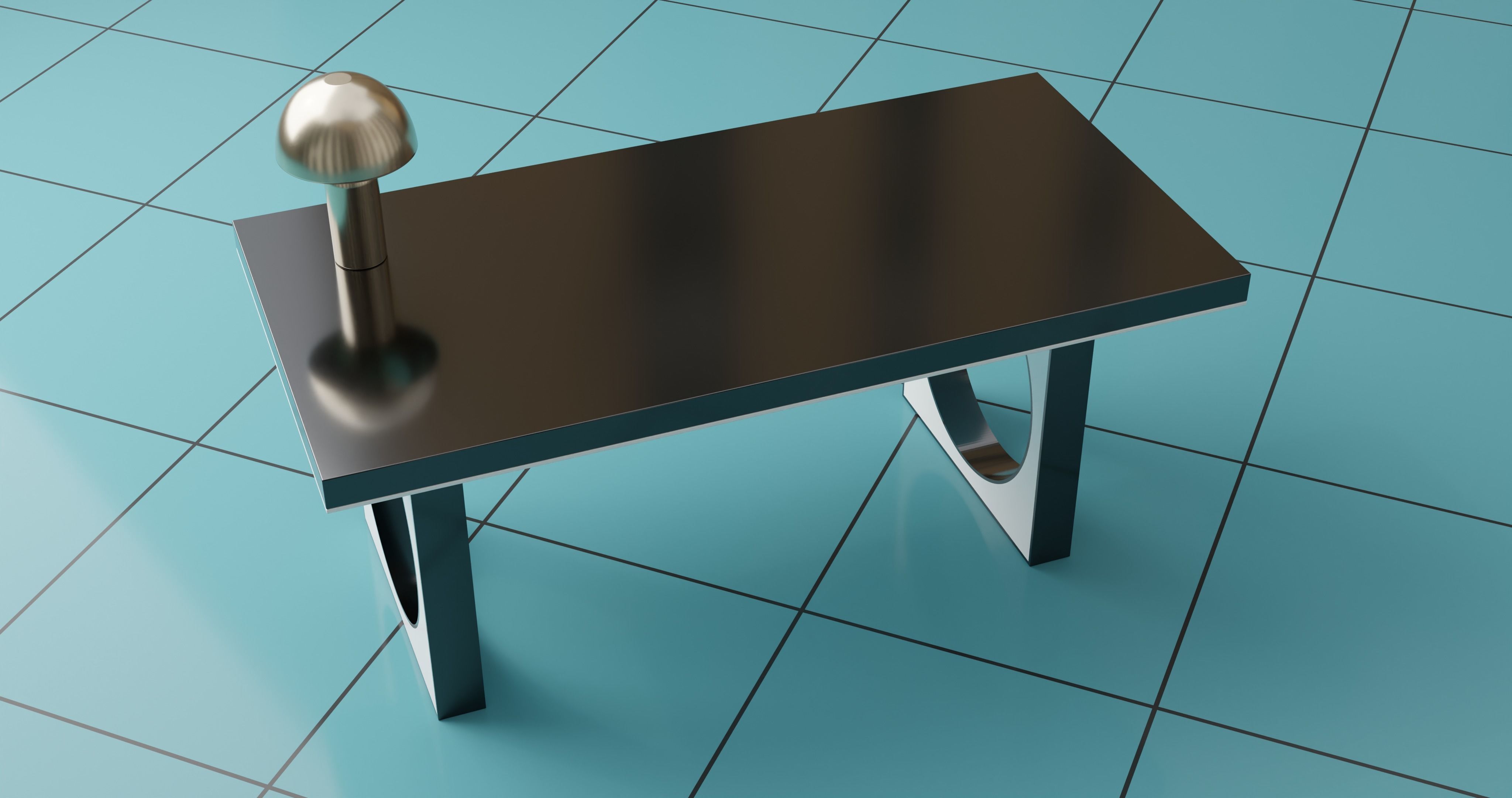 Office Smart Table 3D model_6