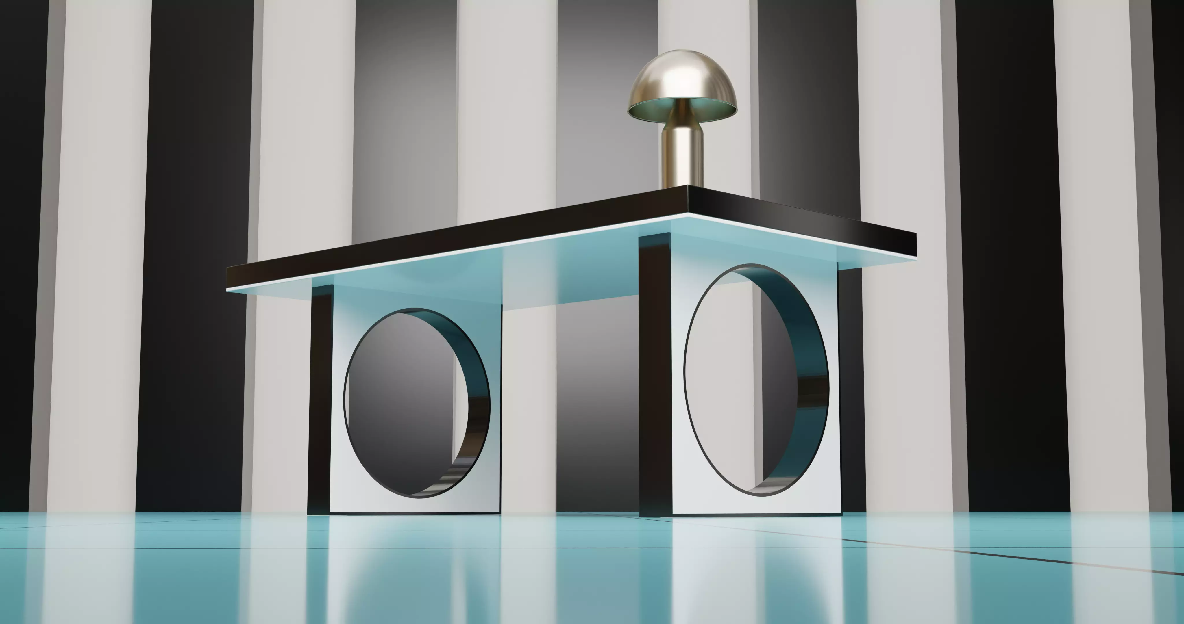 Office Smart Table 3D model_0