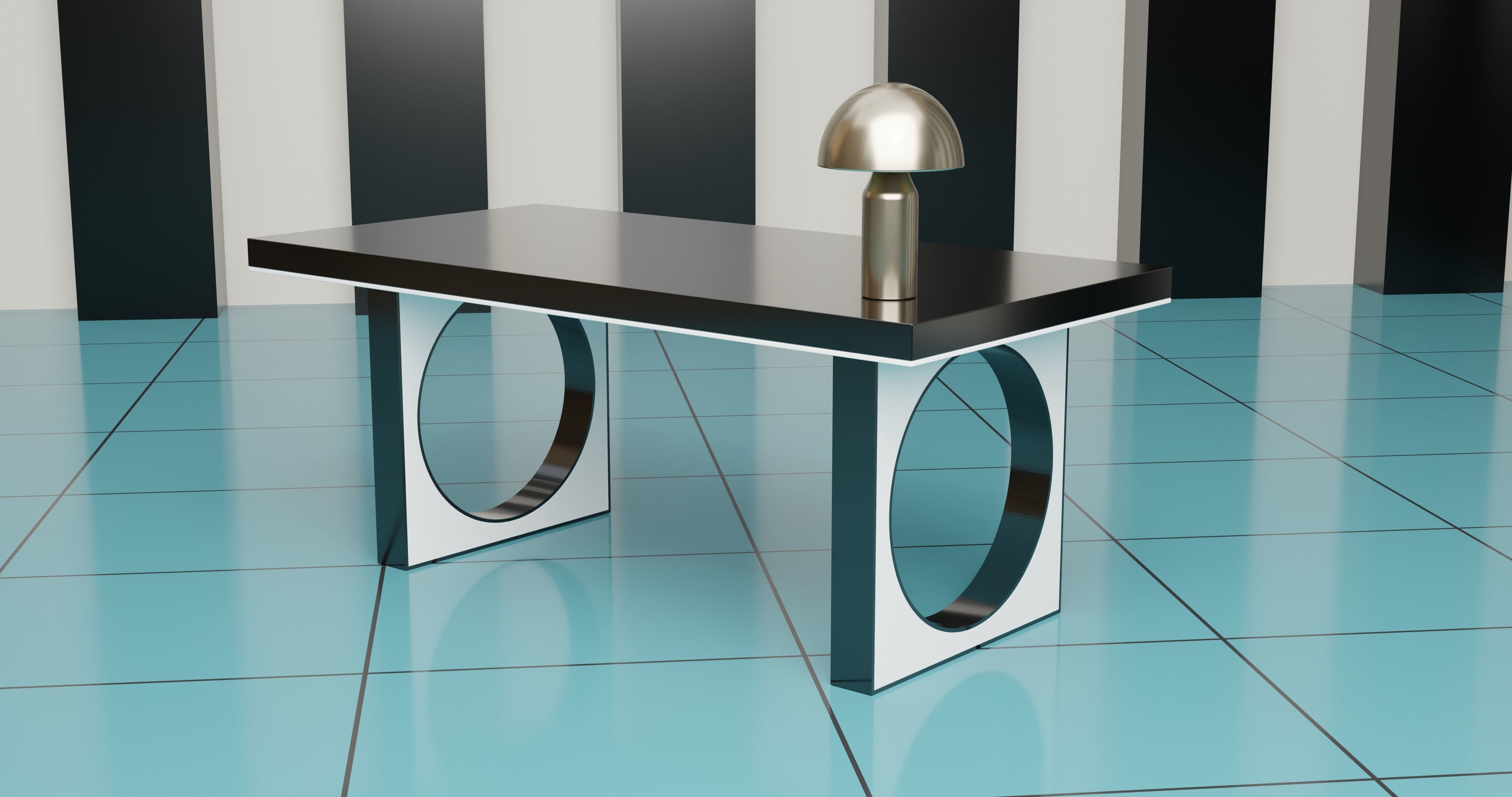 Office Smart Table 3D model_3