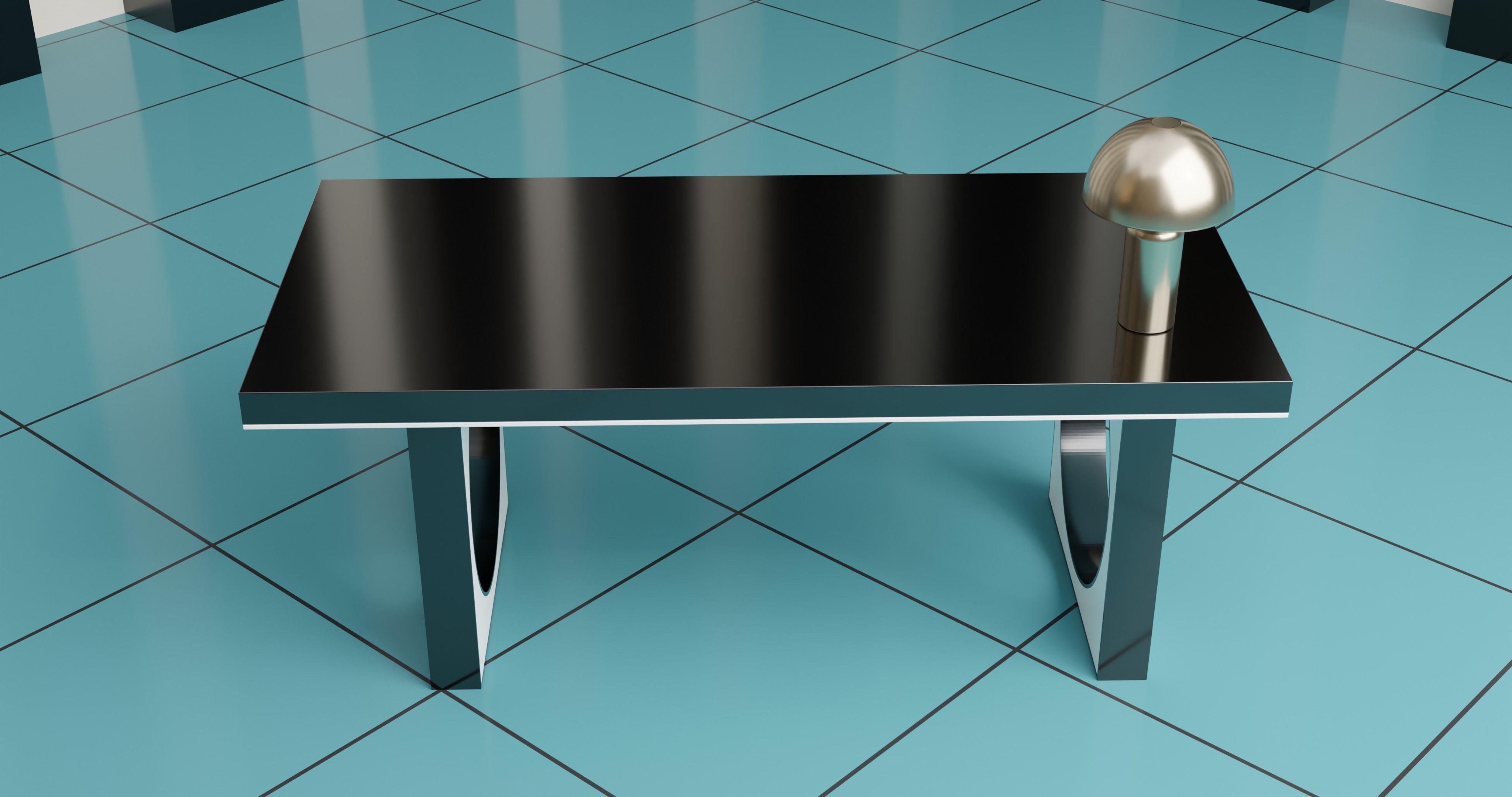 Office Smart Table 3D model_9