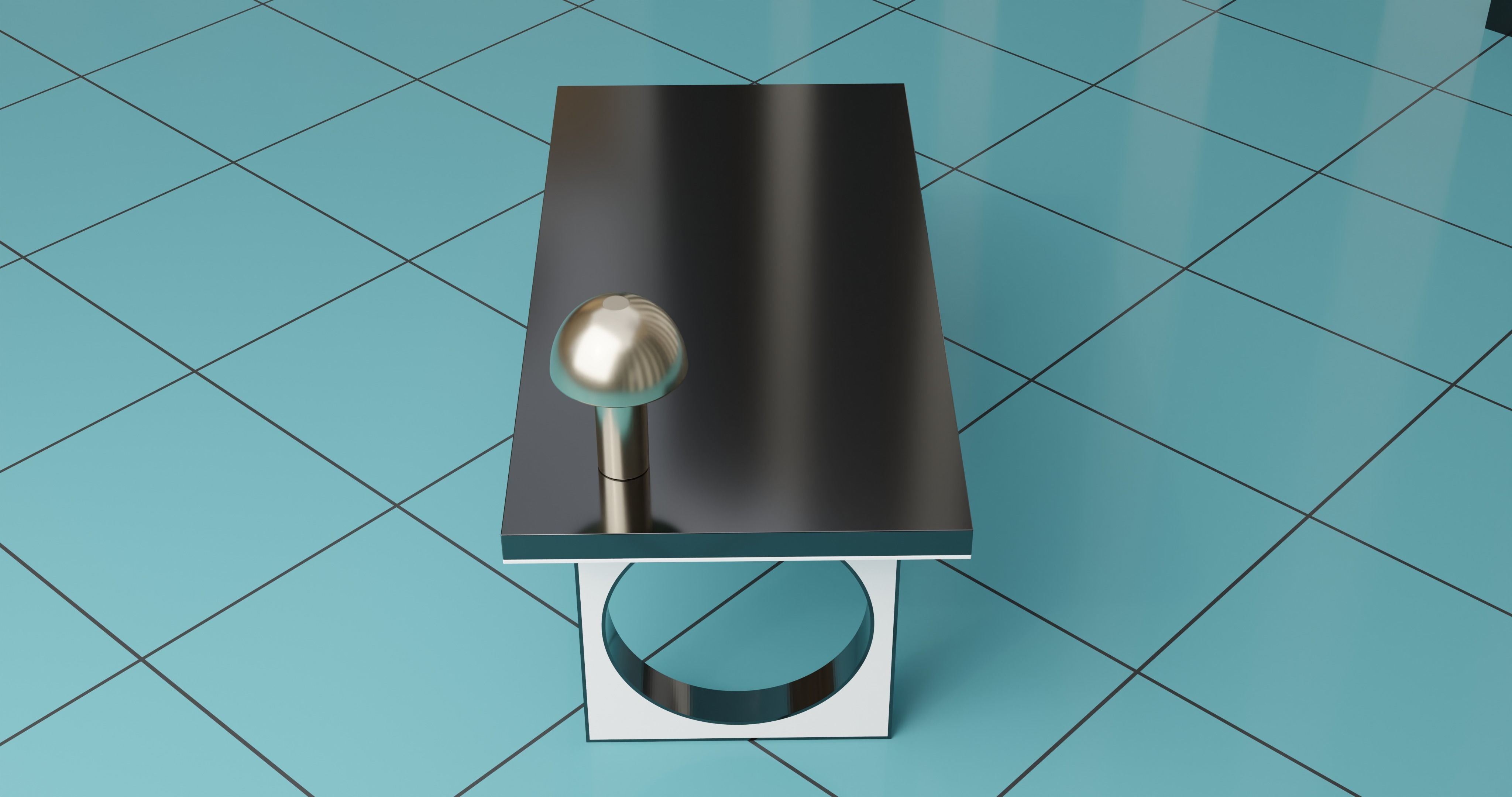 Office Smart Table 3D model_7