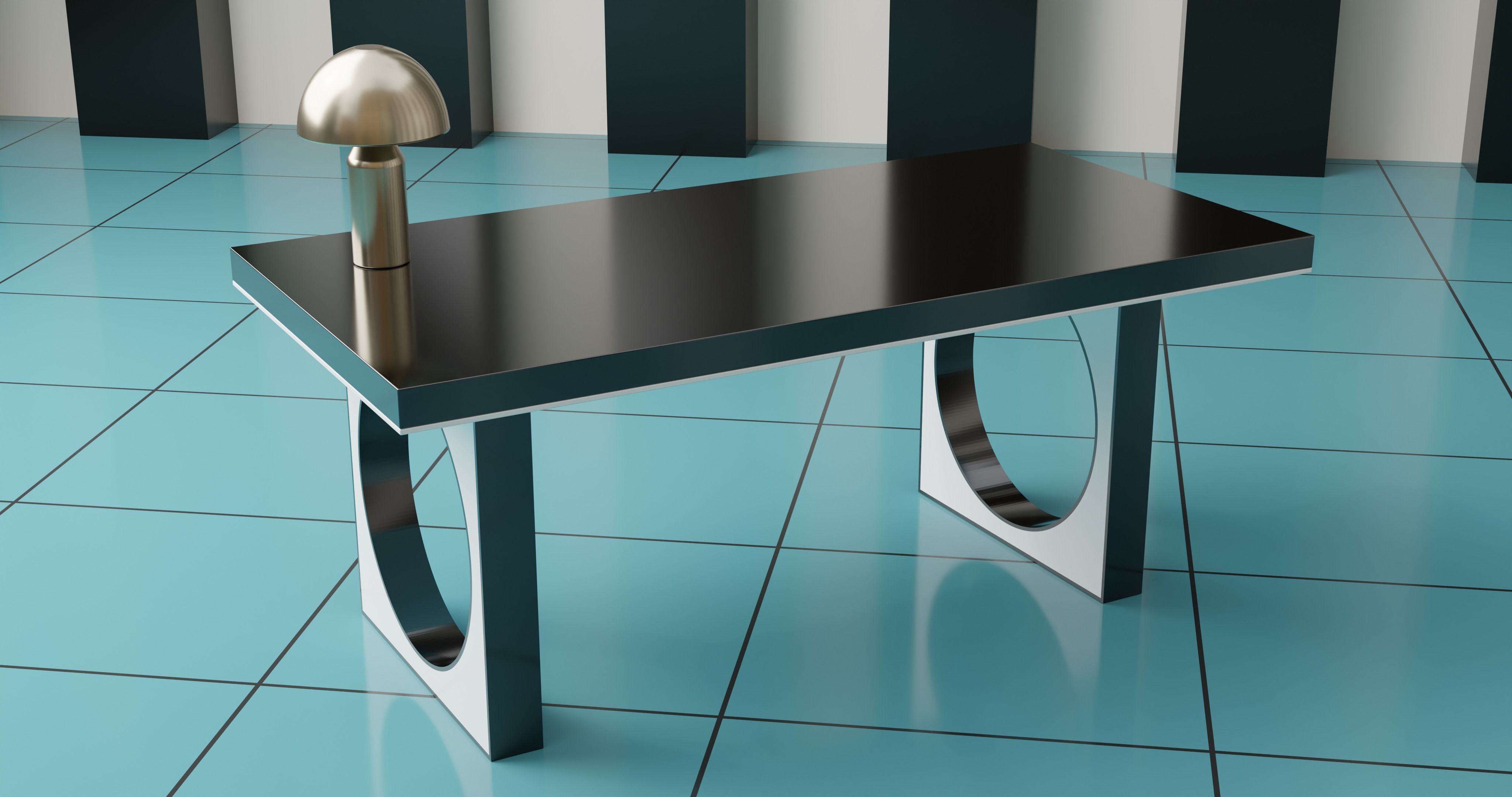 Office Smart Table 3D model_1