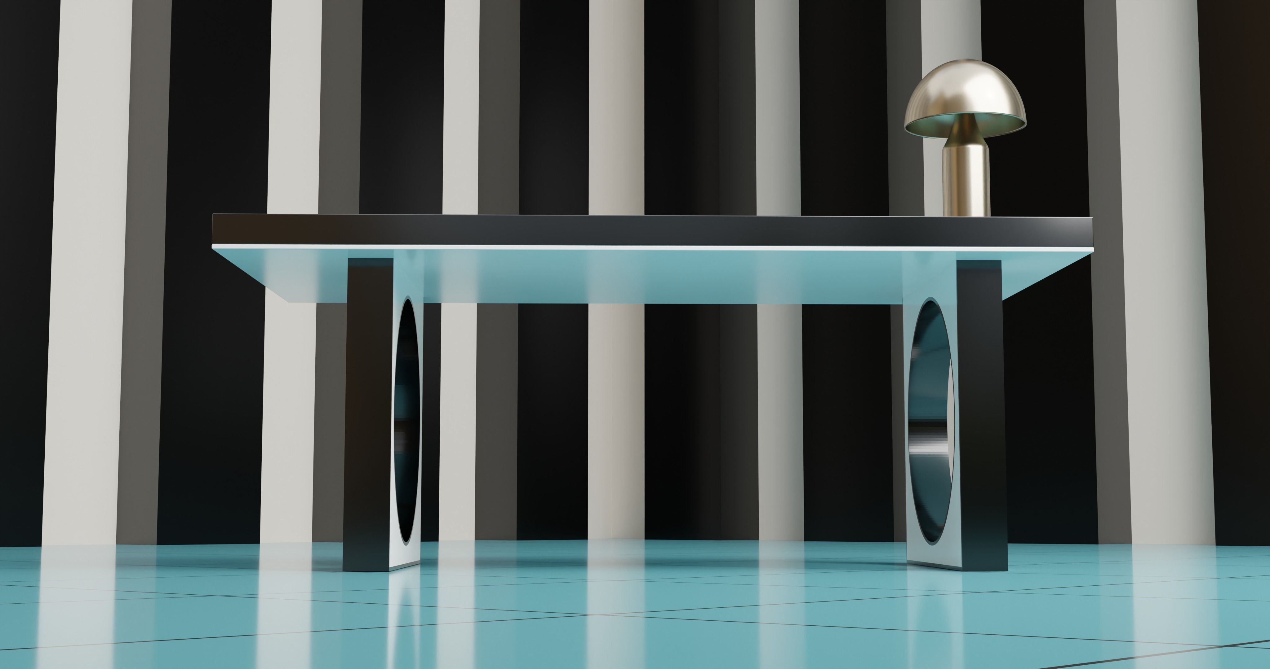 Office Smart Table 3D model_5