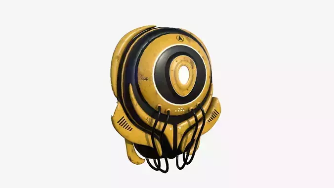 SciFi Backpack D07 Yellow - Fashion Character Design Low-poly 3D model
