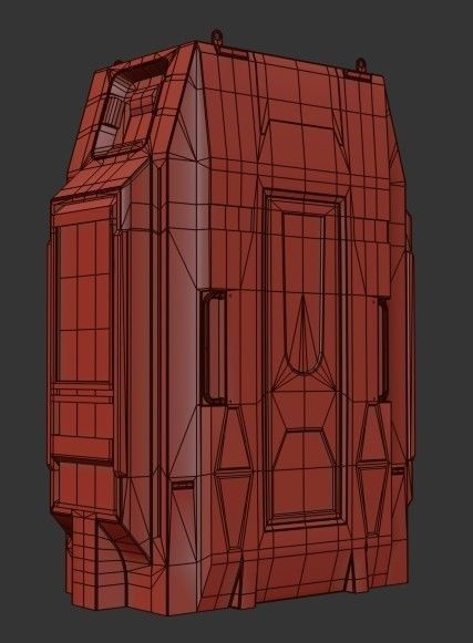 Sci-FI Server Low-poly 3D model_12