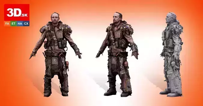 A Pose Raw Body Scan Ryan Sutton  Postapocalyptic Suit