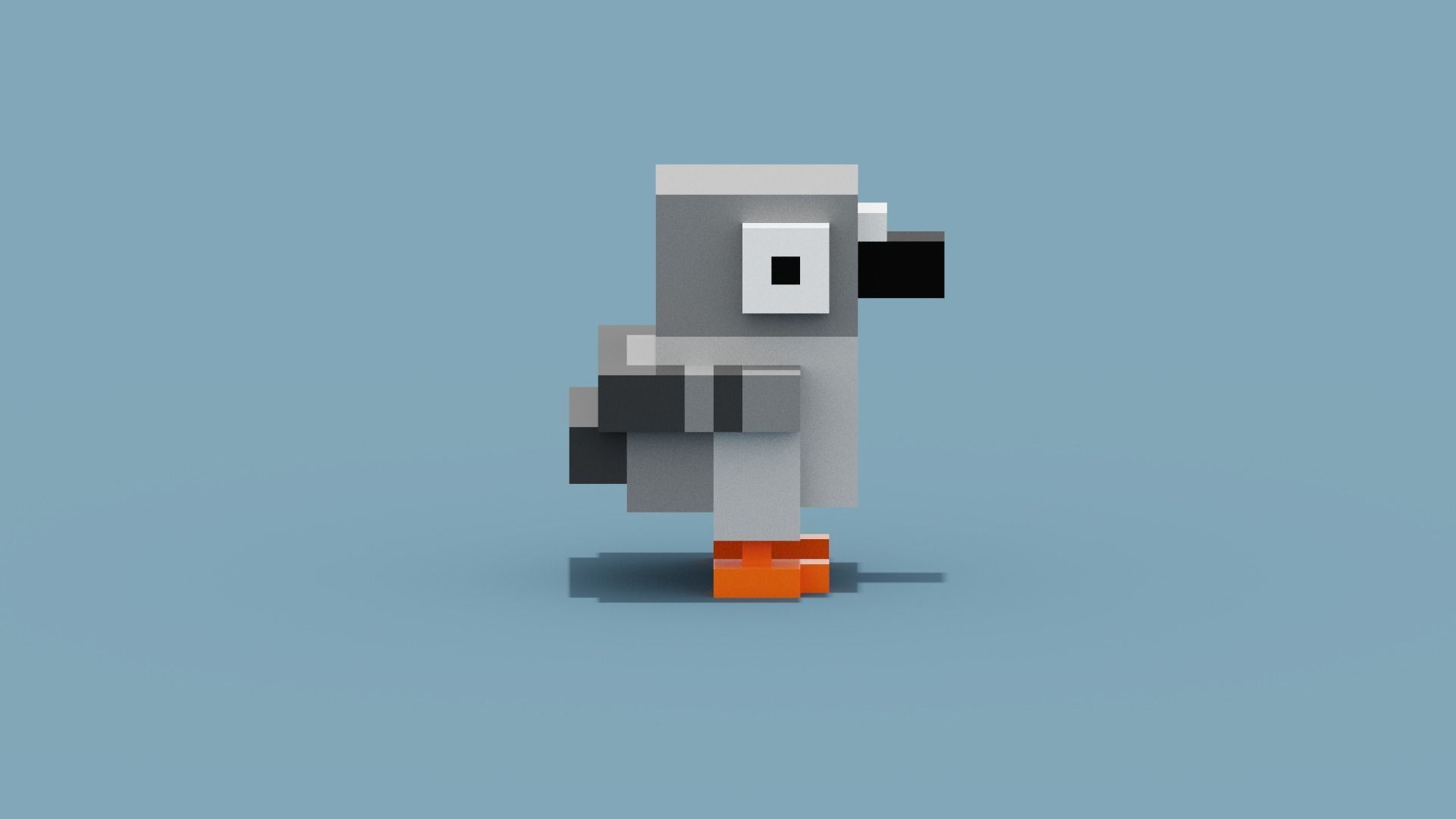 Voxel Pigeon Low-poly 3D model_6