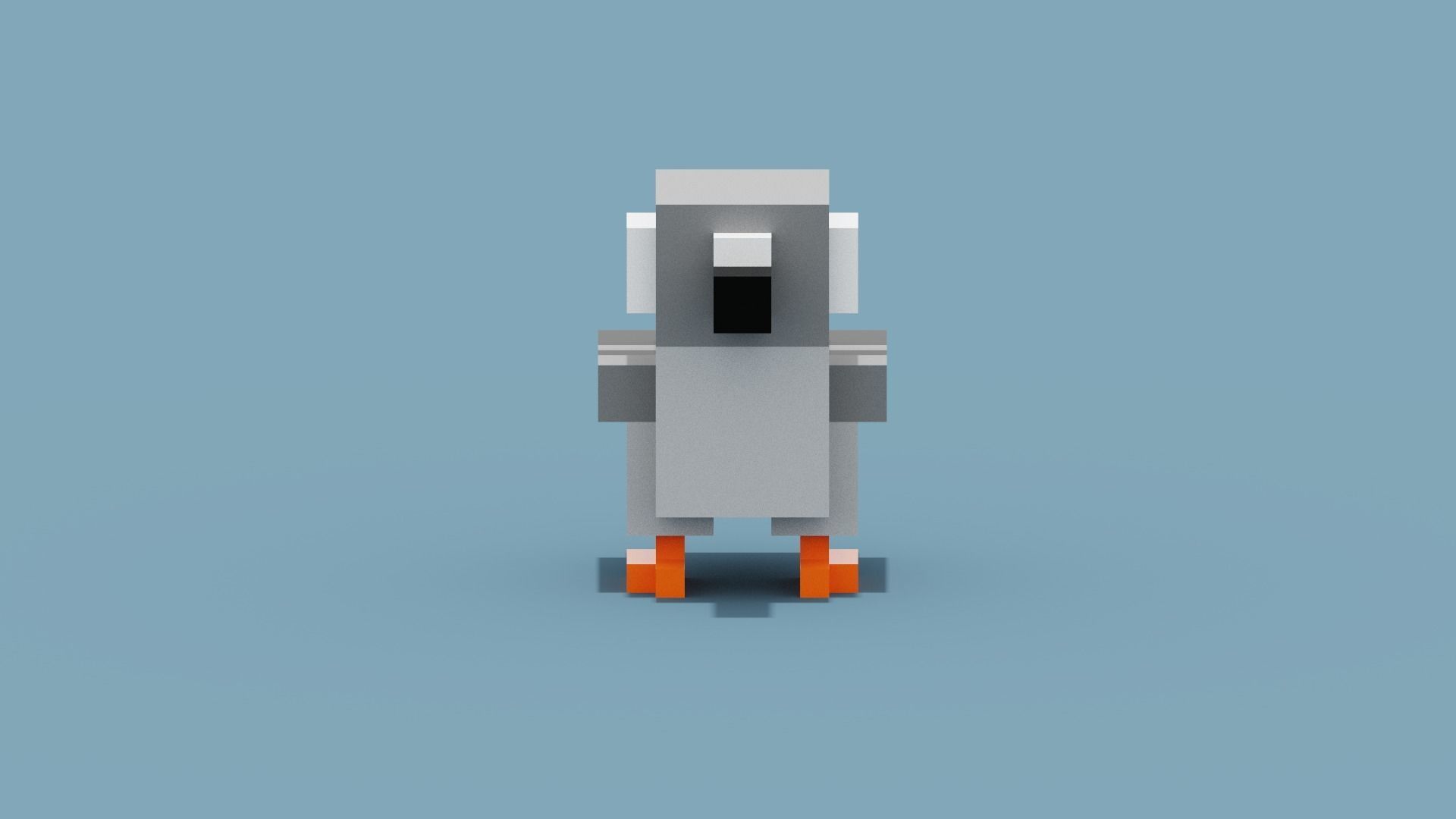 Voxel Pigeon Low-poly 3D model_11