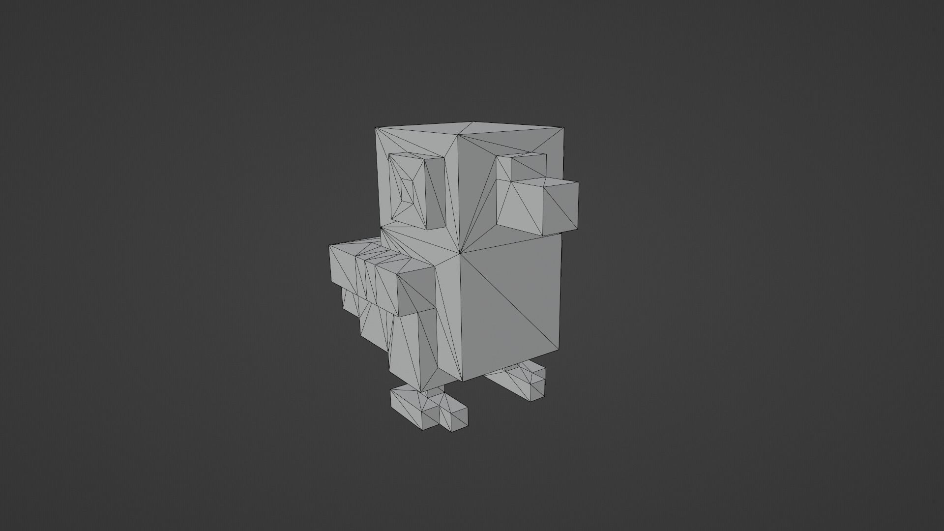 Voxel Pigeon Low-poly 3D model_12