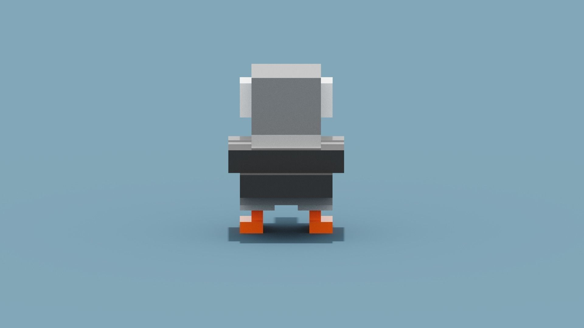 Voxel Pigeon Low-poly 3D model_2