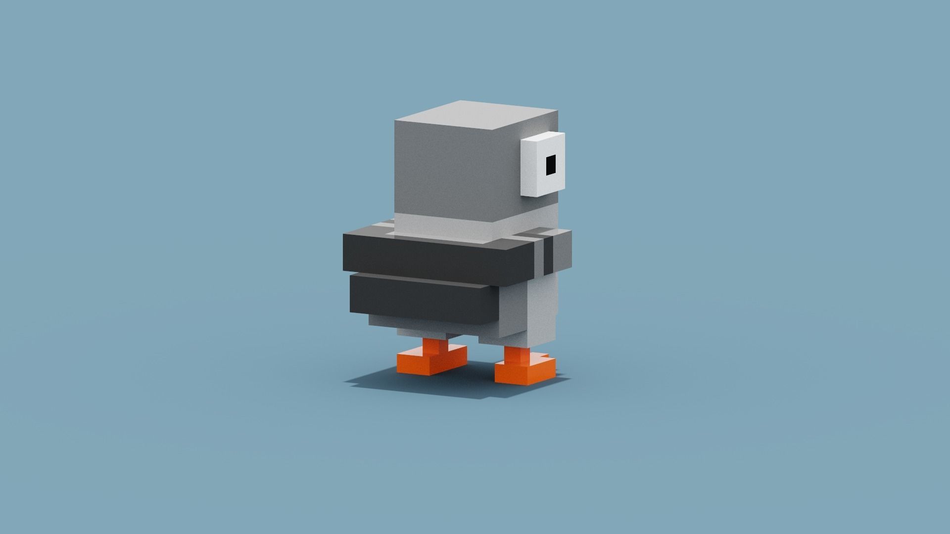 Voxel Pigeon Low-poly 3D model_4