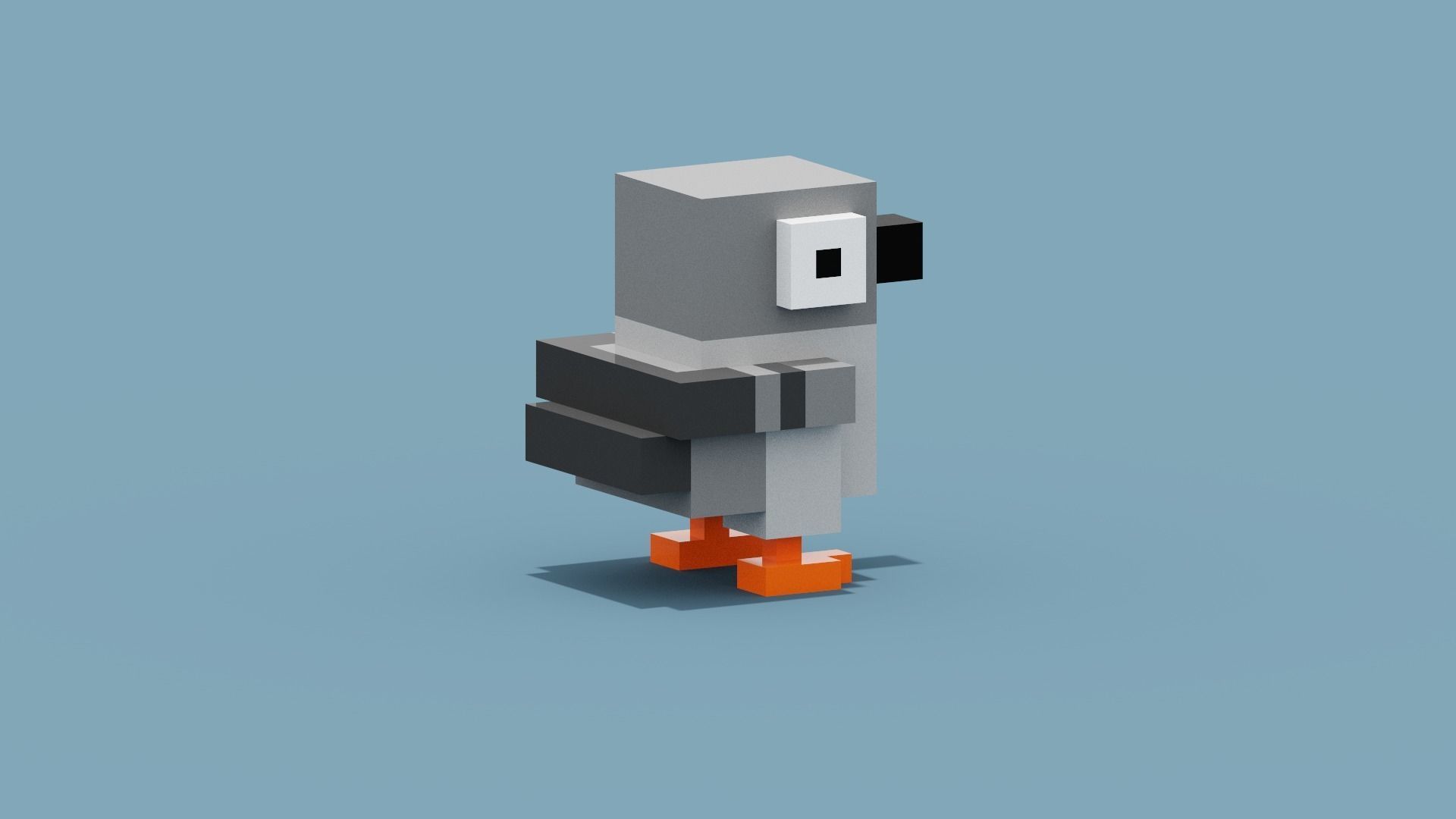 Voxel Pigeon Low-poly 3D model_5