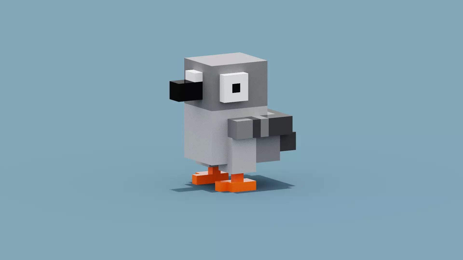 Voxel Pigeon Low-poly 3D model_0