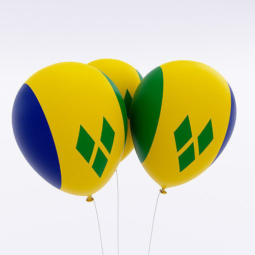 Saint Vincent and the Grenadines country balloon 3d model  Low-poly 3D model