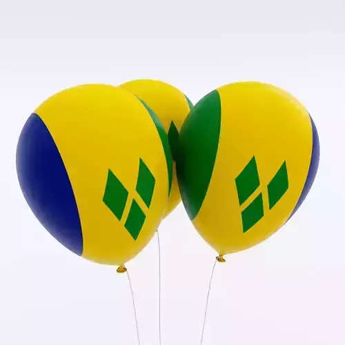 Saint Vincent and the Grenadines country balloon 3d model  Low-poly 3D model