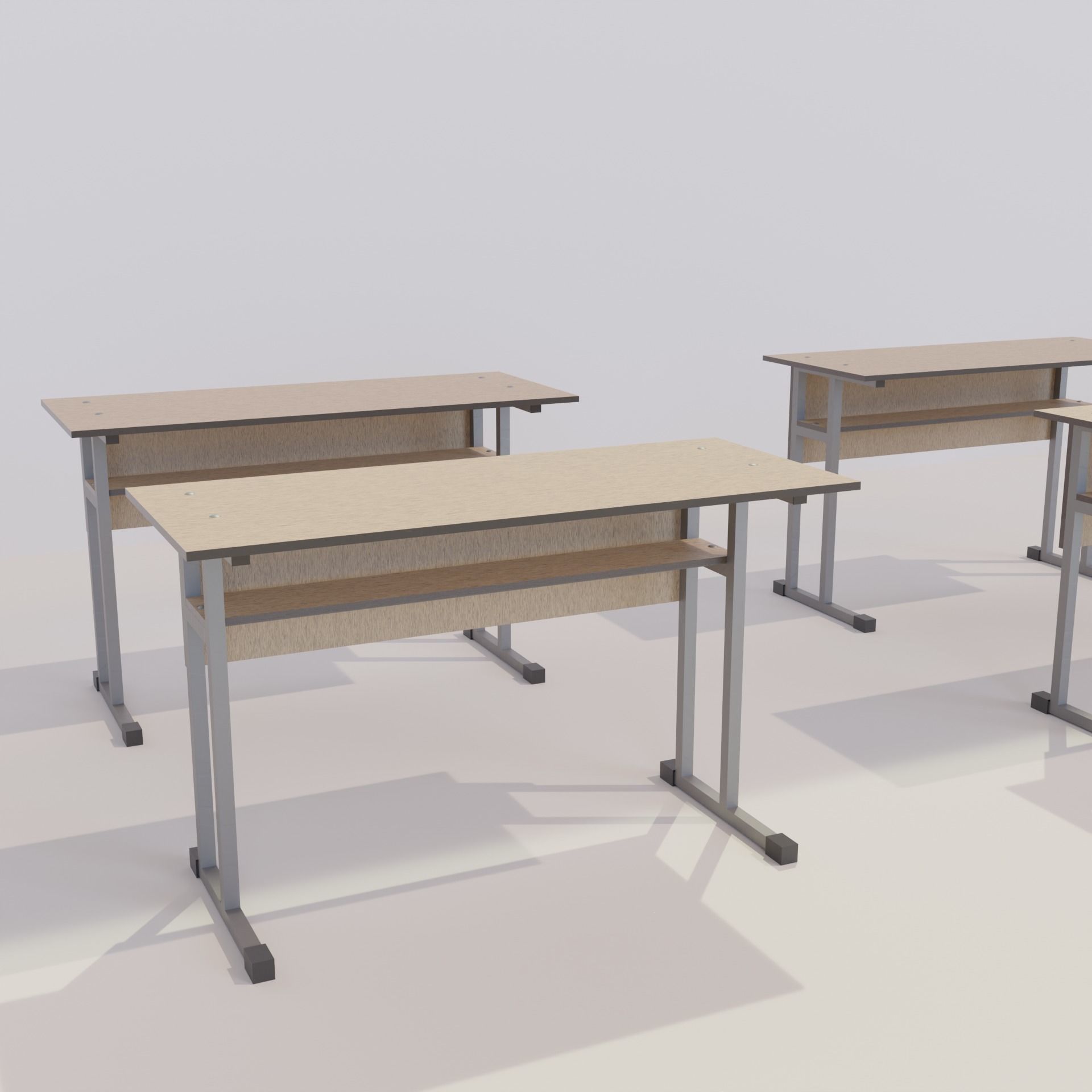 School desk 3D model_4