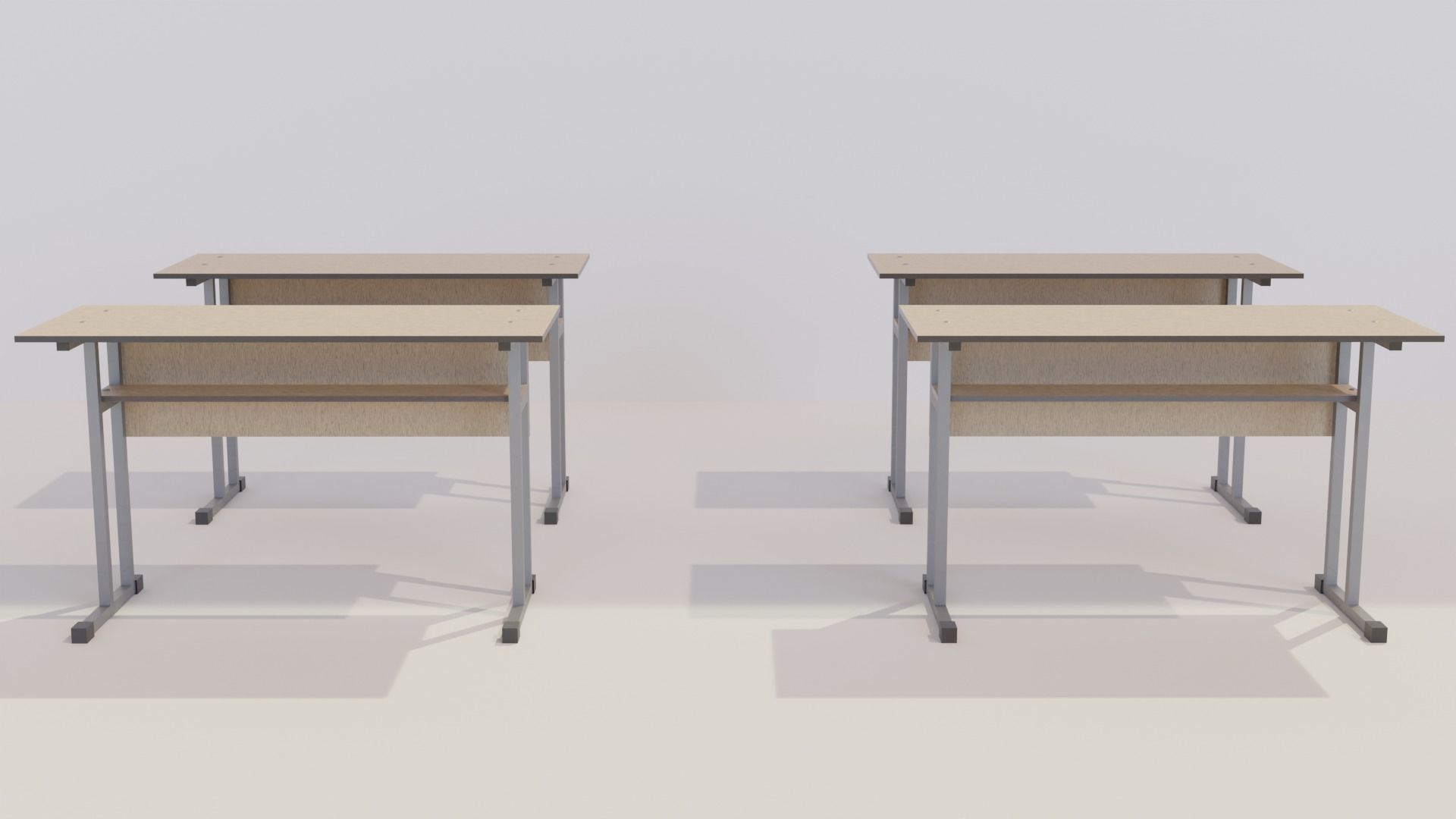 School desk 3D model_5