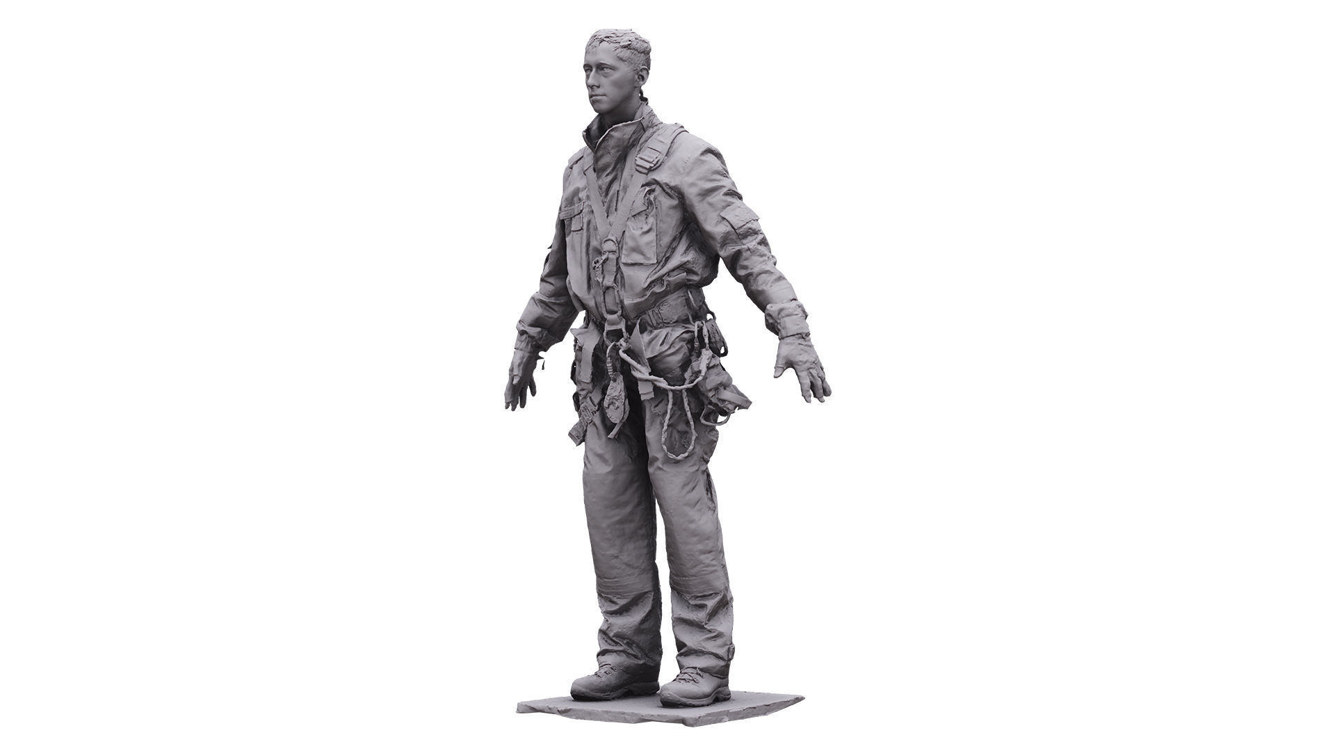 A Pose Raw Body Scan Sam Atkins Fireman Climbing Suit 3D model_10