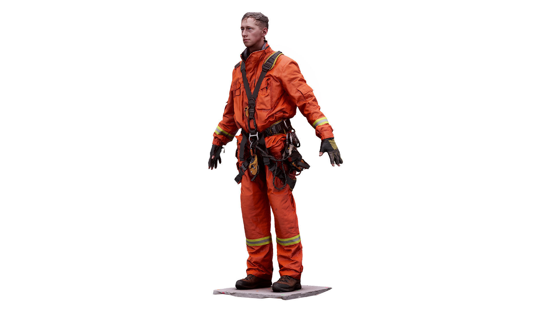 A Pose Raw Body Scan Sam Atkins Fireman Climbing Suit 3D model_5