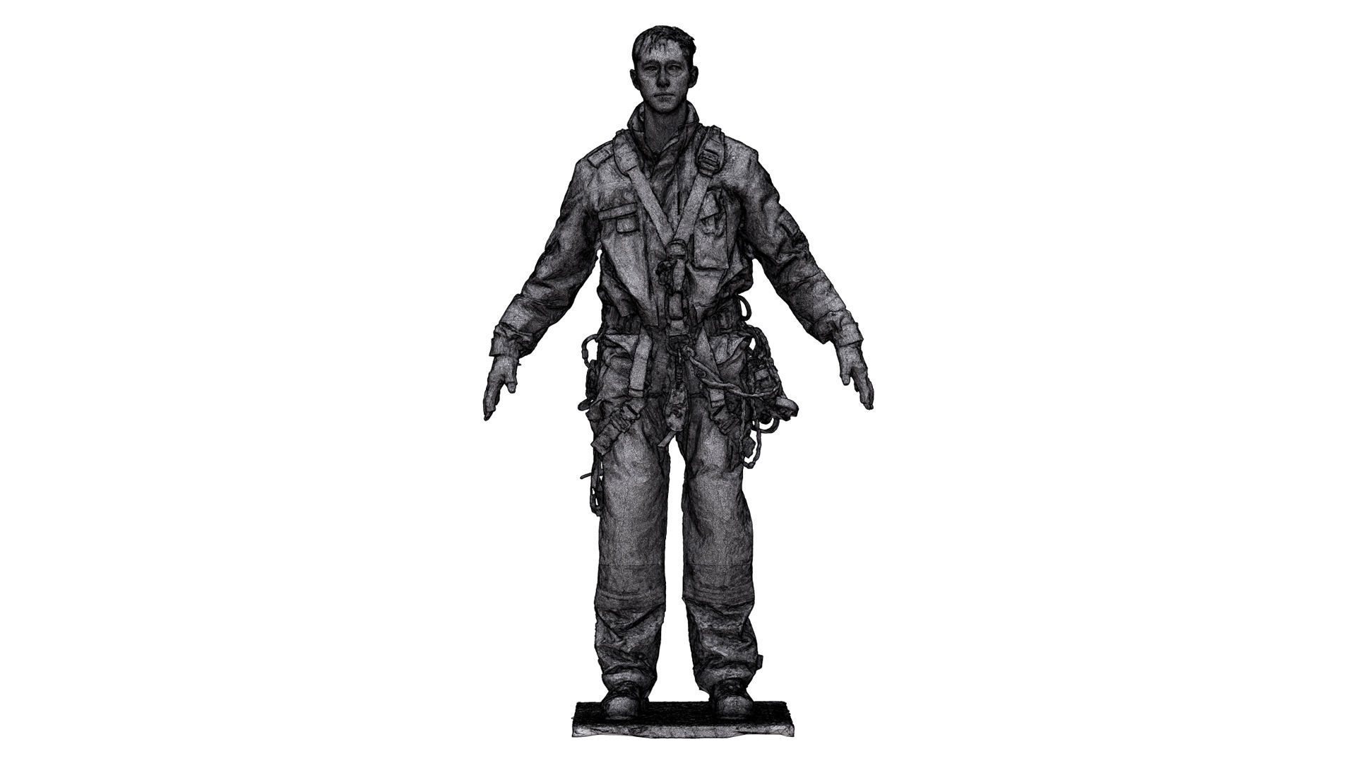 A Pose Raw Body Scan Sam Atkins Fireman Climbing Suit 3D model_11